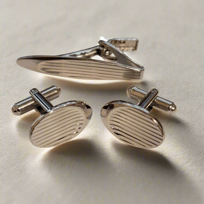 Vintage EMJ (Emmons) Silver Tone Cufflinks