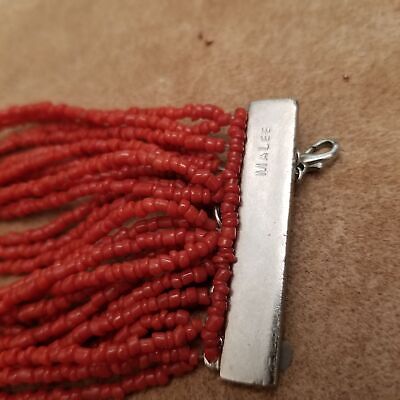 Vintage MaLee Coral Turquoise Beaded Bracelet