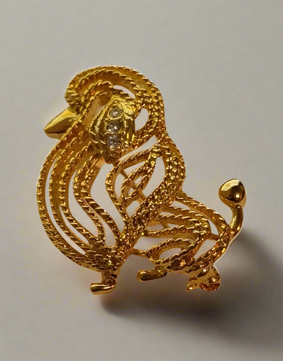 Vintage 1980s New View Dog Brooch