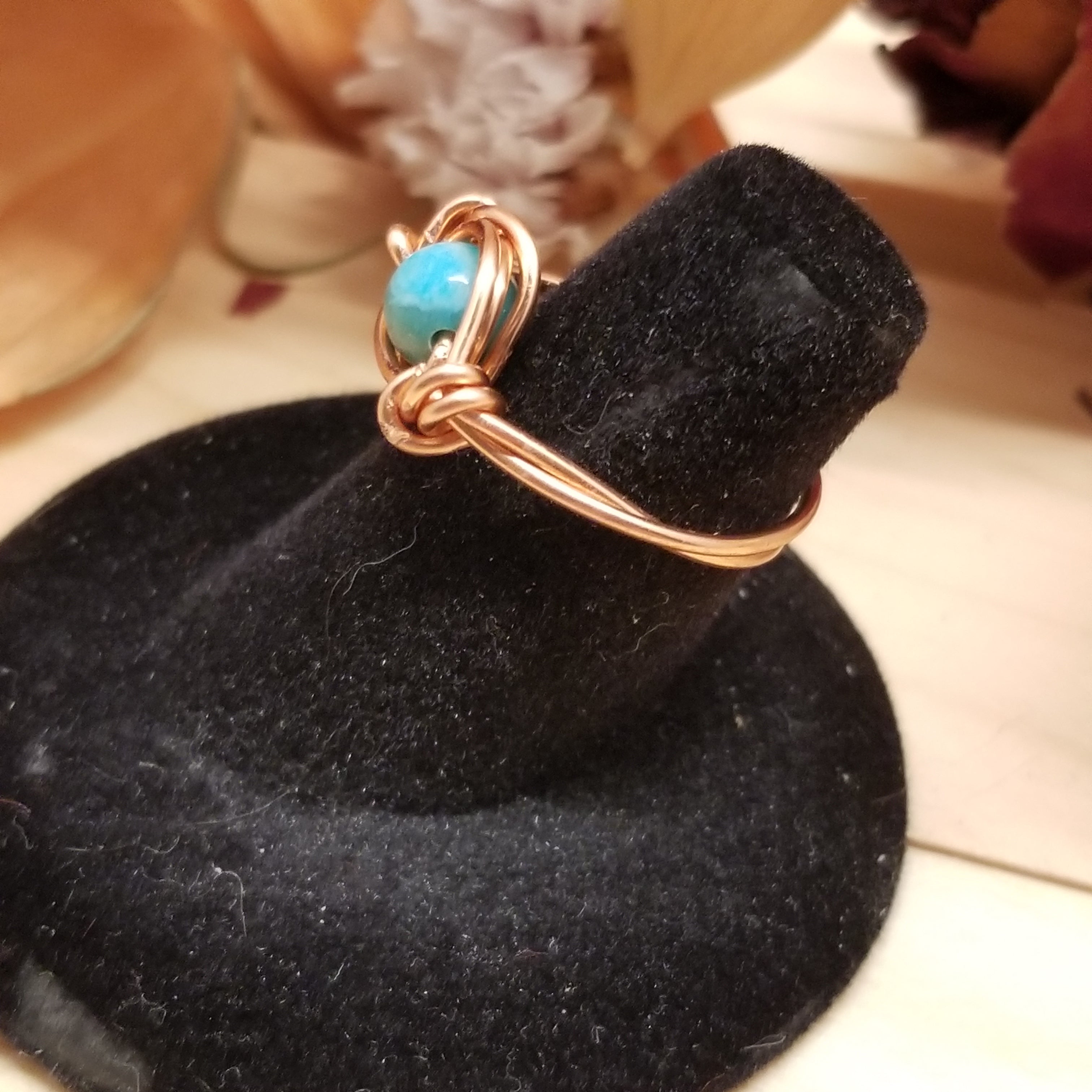 Handmade Wire Wrapped Jasper Ring