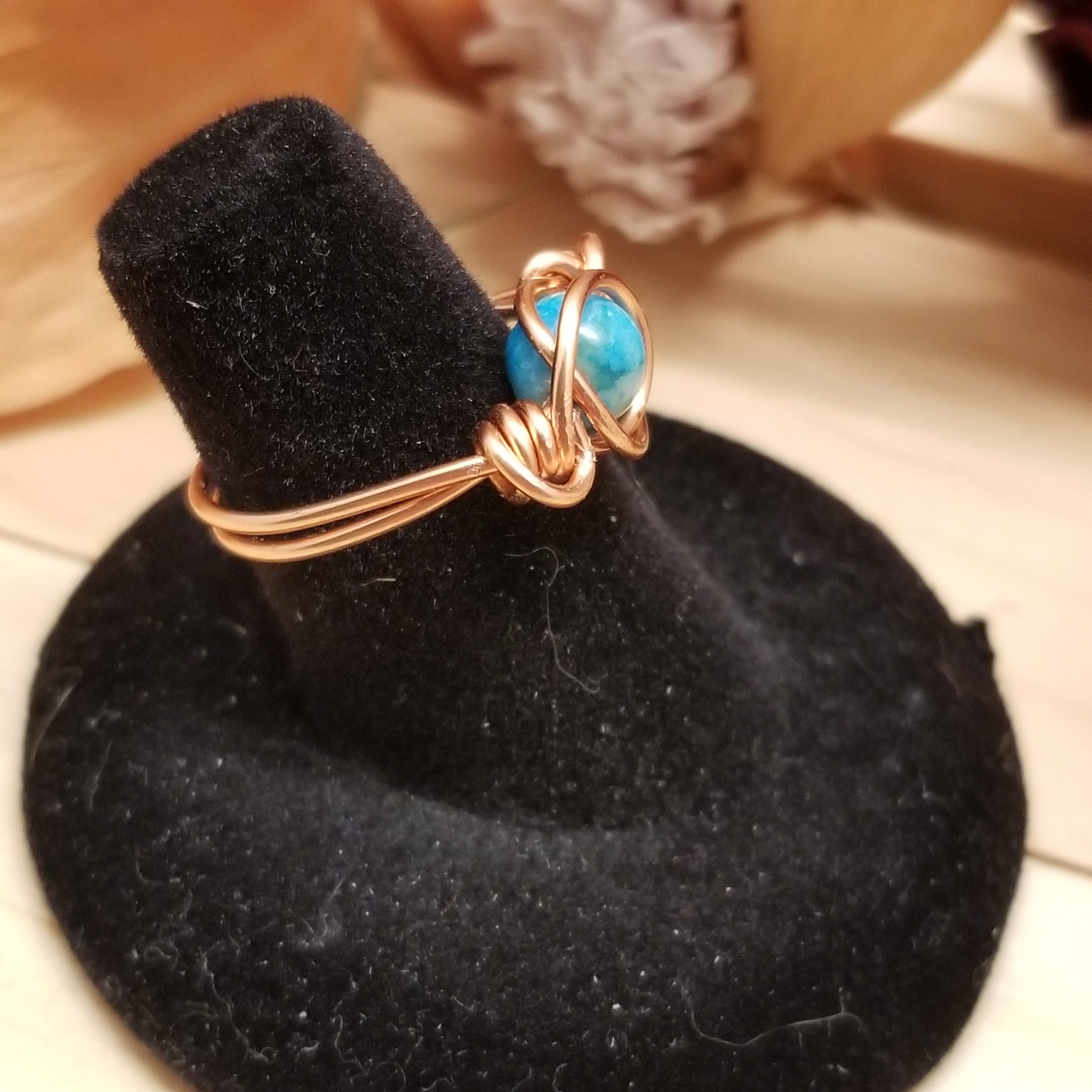 Handmade Wire Wrapped Jasper Ring