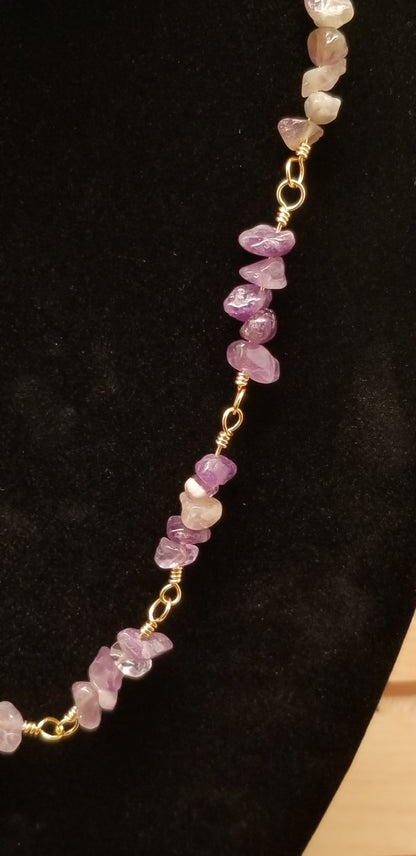 Handmade Amethyst Chain Necklace