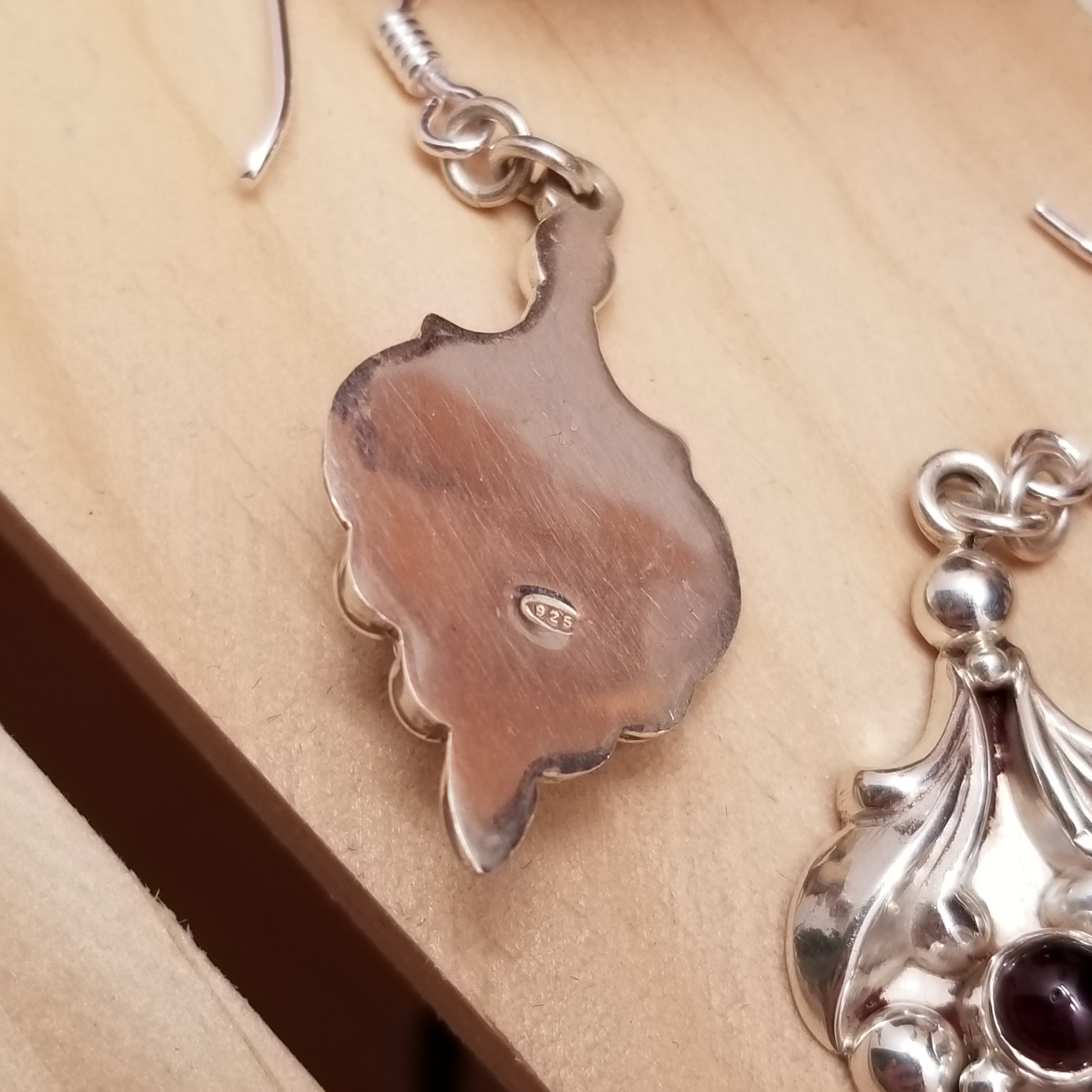 925 Sterling Silver Garnet Earrings