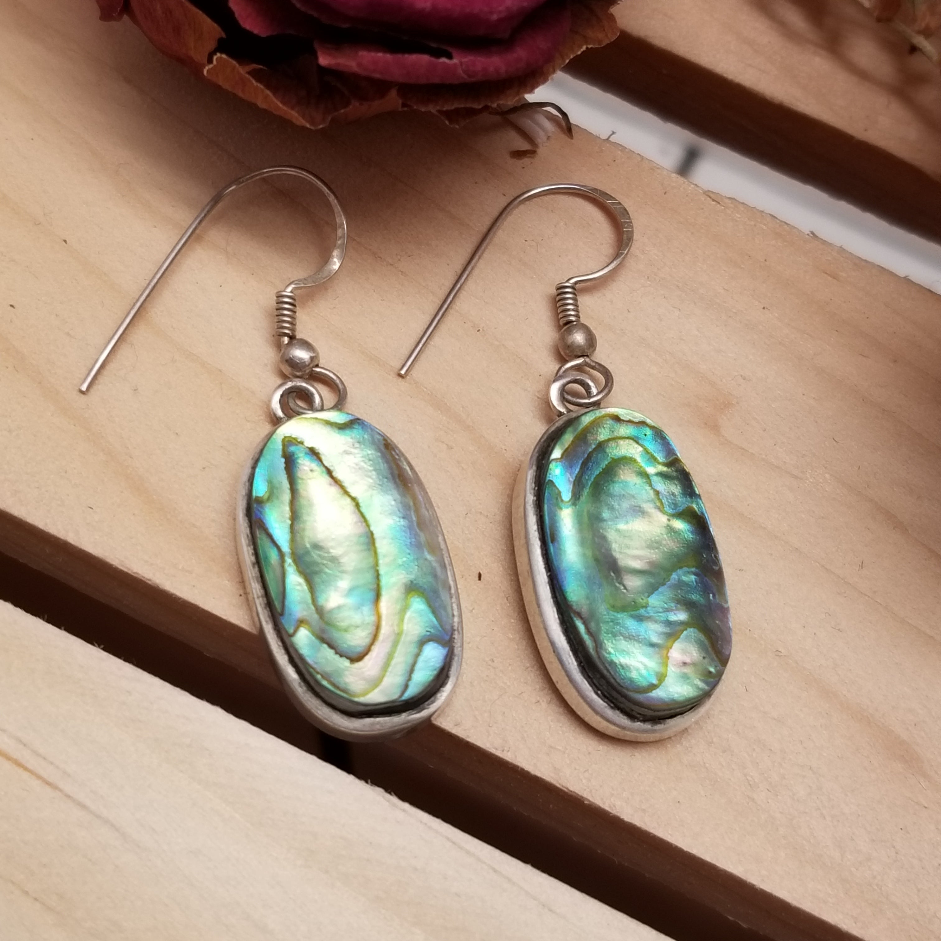 925 sterling Silver Abalone Earrings