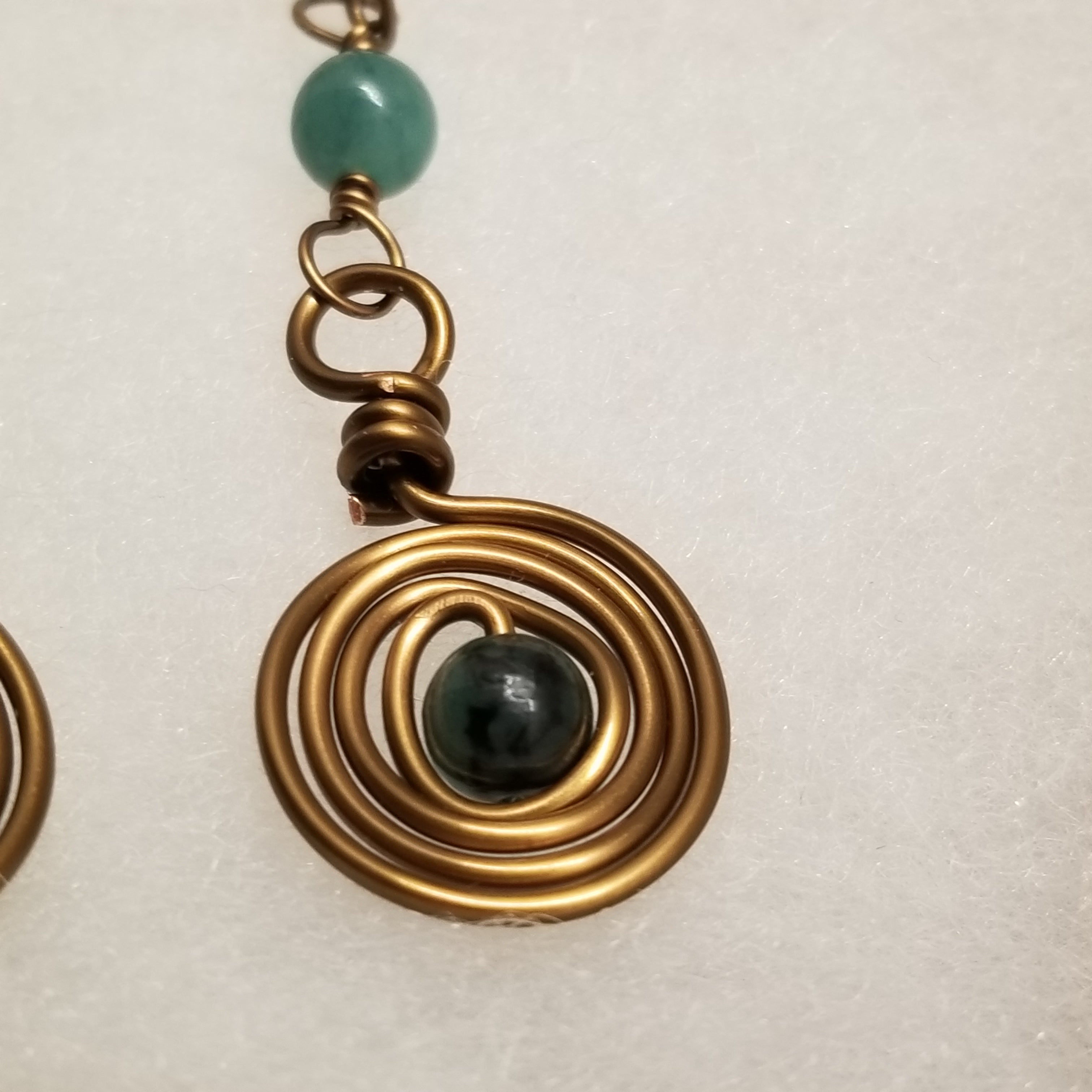 Handmade Emerald Copper Earrings