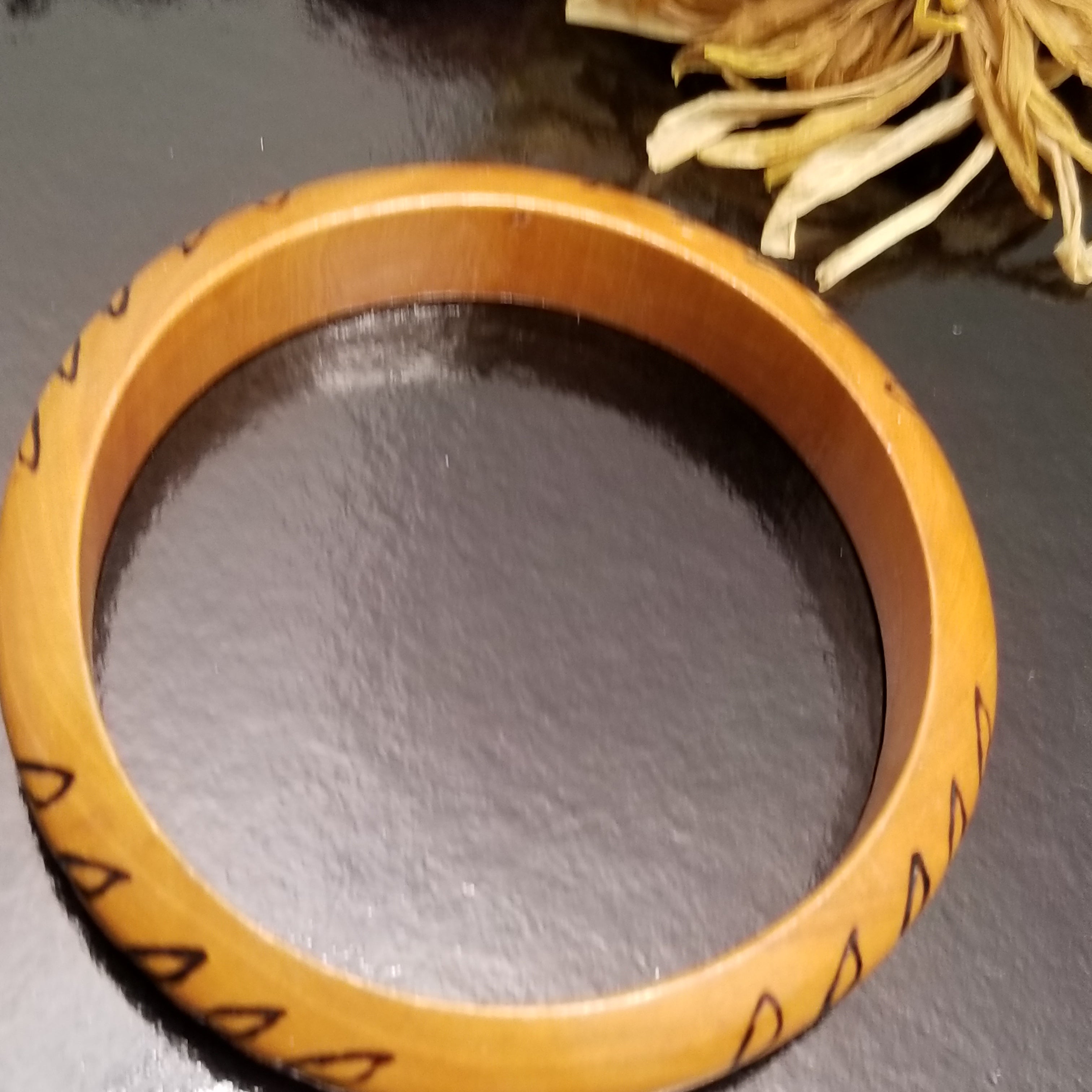 Lot of 4 Wooden Bangle Bracelets