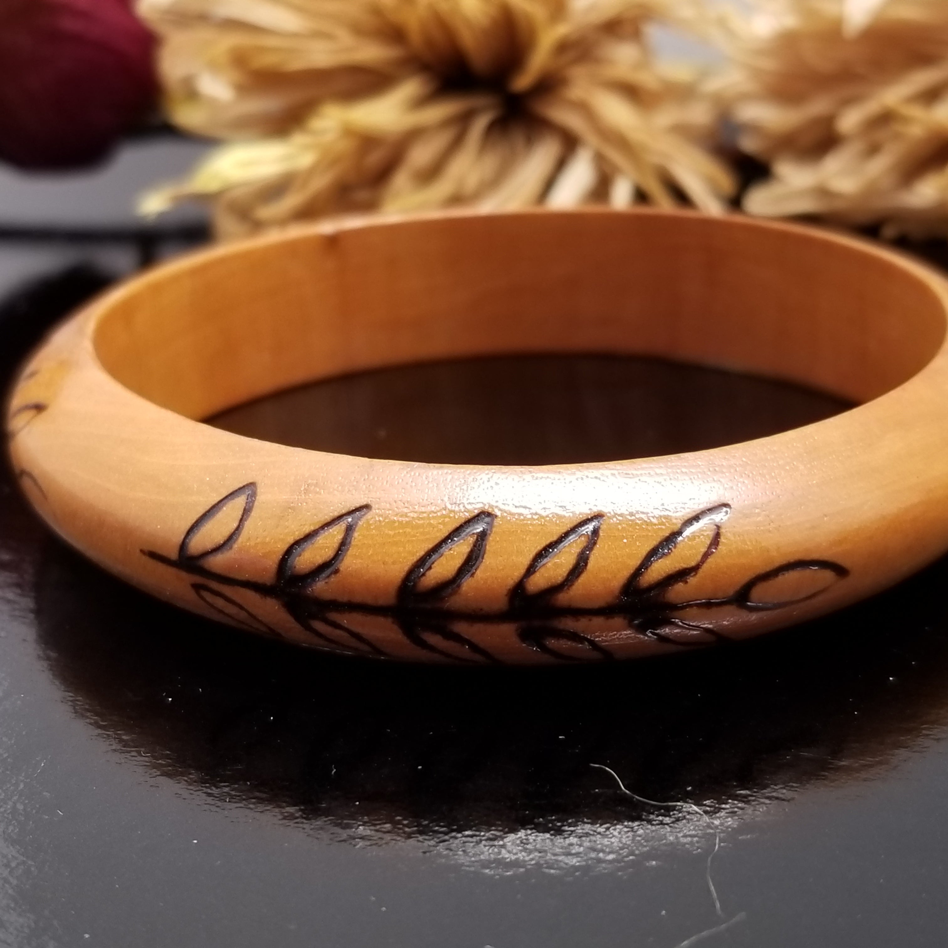 Lot of 4 Wooden Bangle Bracelets