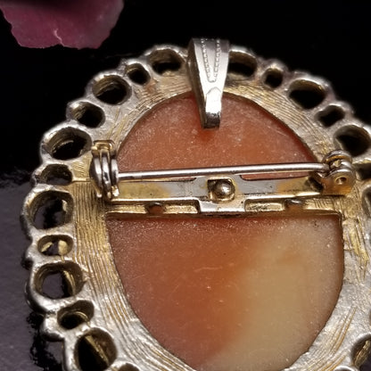 Vintage Cameo Pendant Brooch