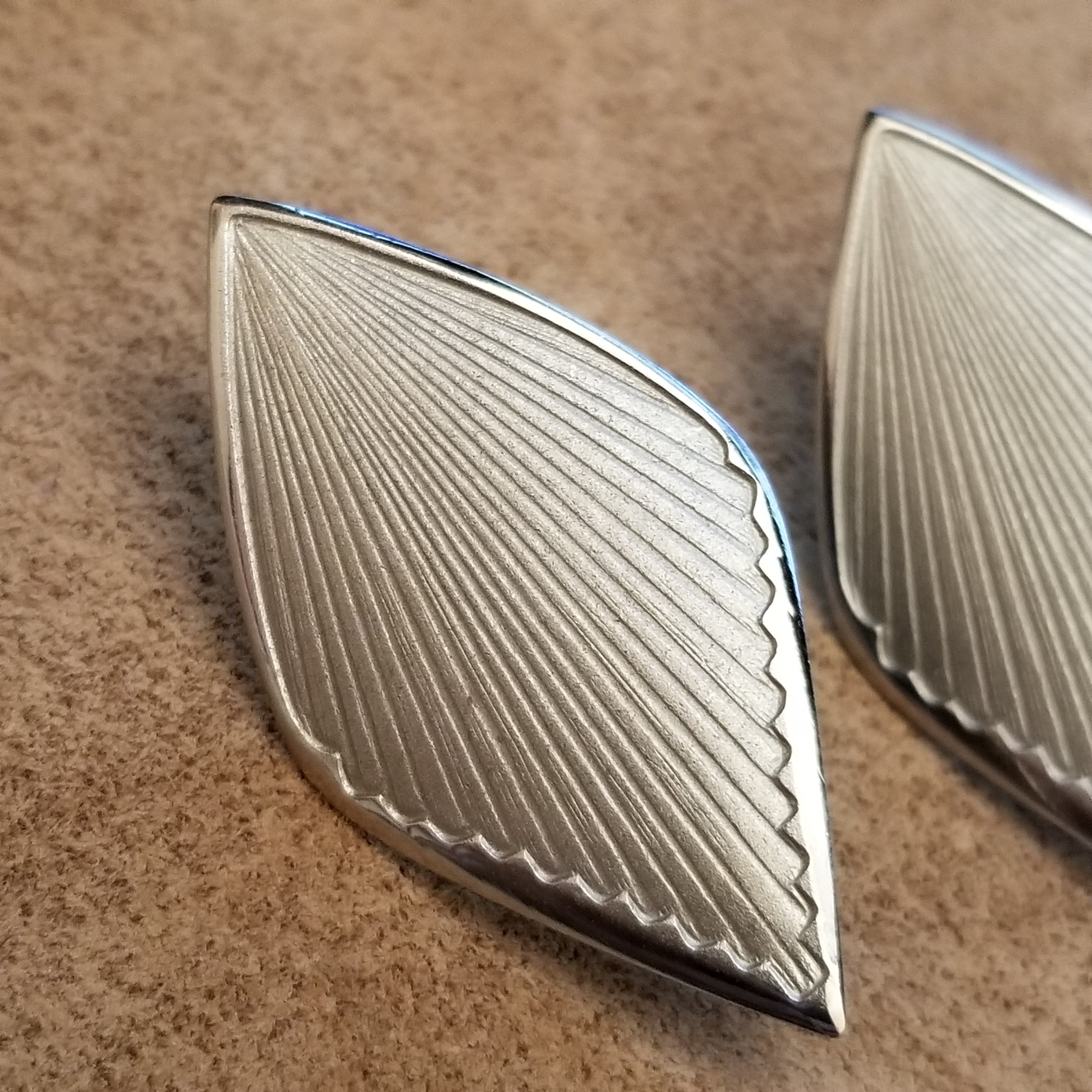 Vintage Silver Tone Kite Clip-On Earrings