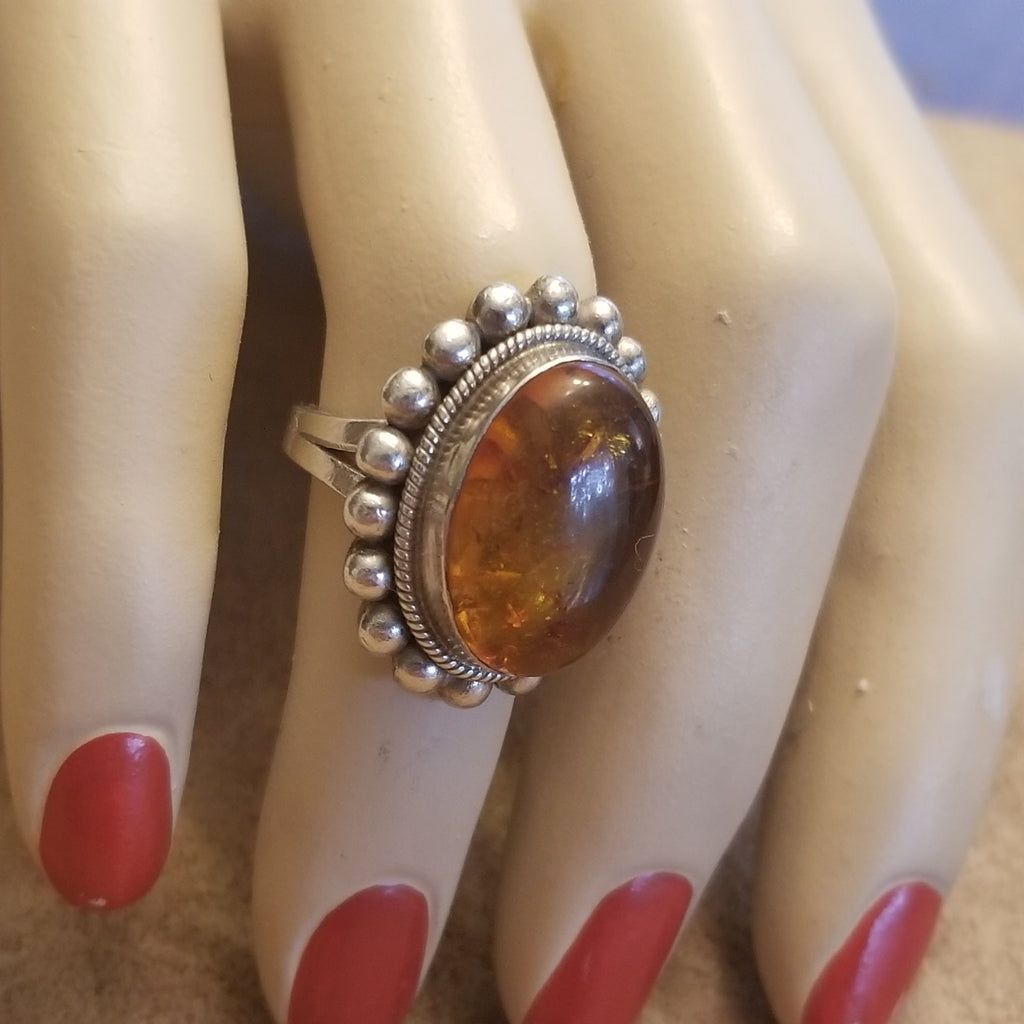 Vintage 925 Amber Ring