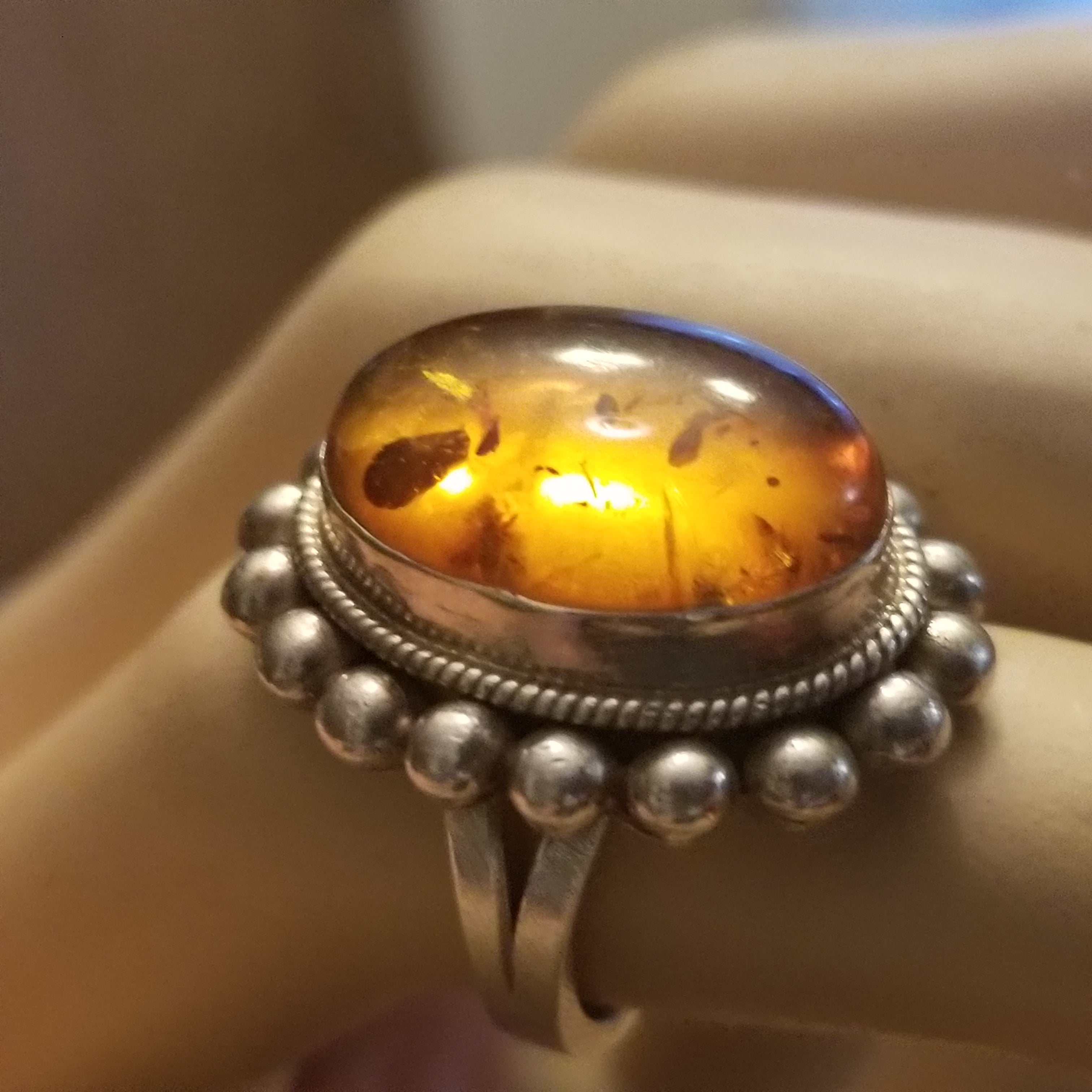 Vintage 925 Amber Ring