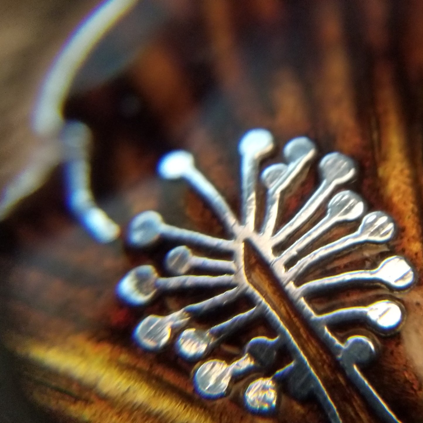 Silver Tone Enamel Hibiscus Flower Brooch