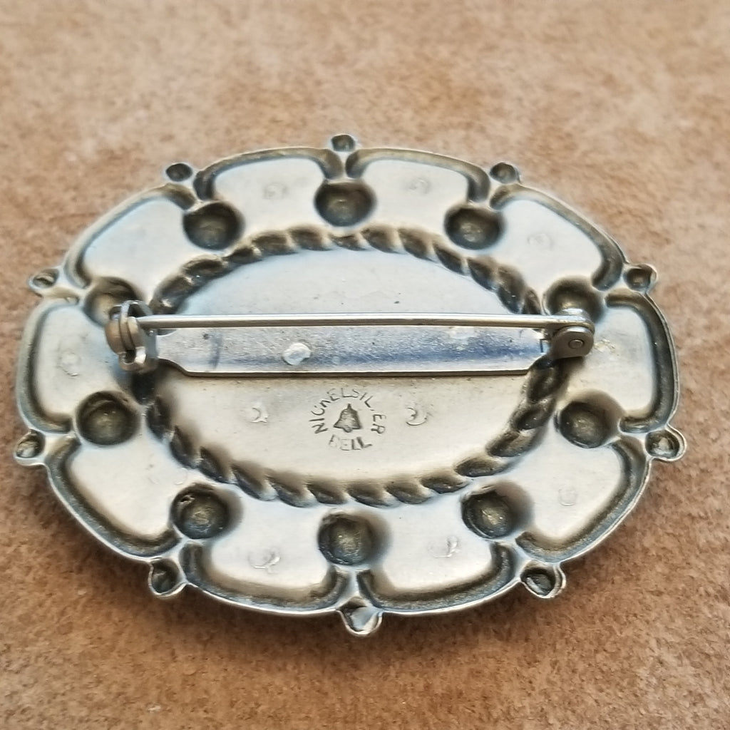 Vintage Bell Faux Turquoise Brooch