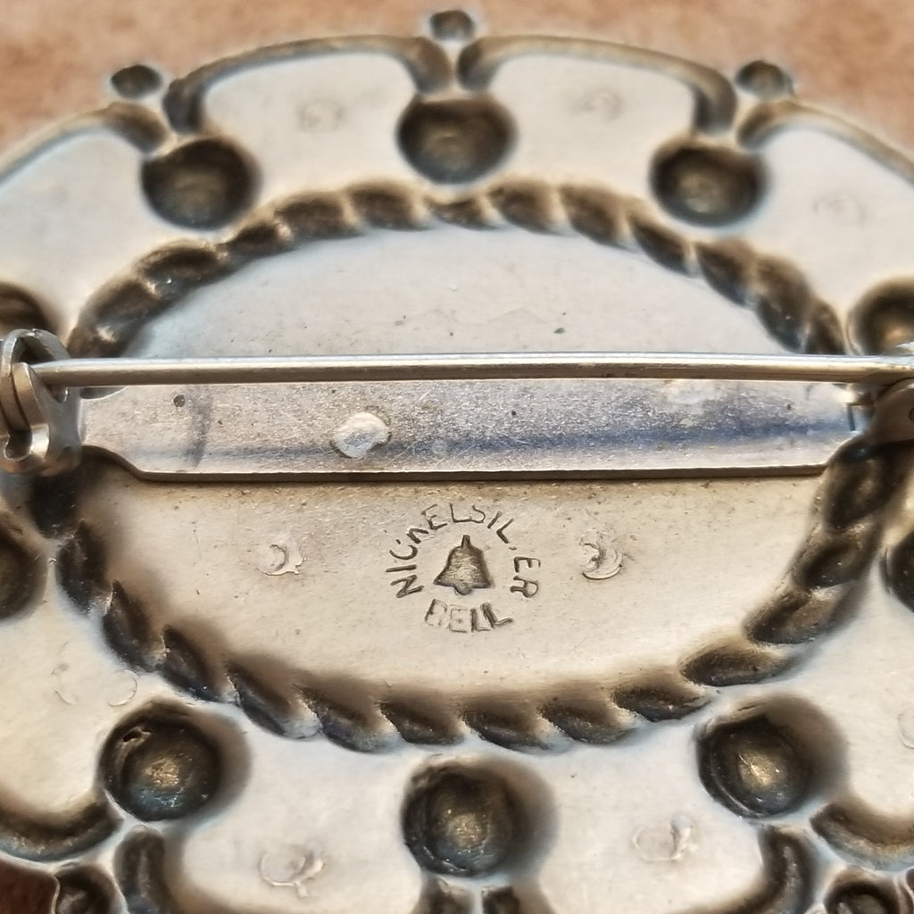 Vintage Bell Faux Turquoise Brooch