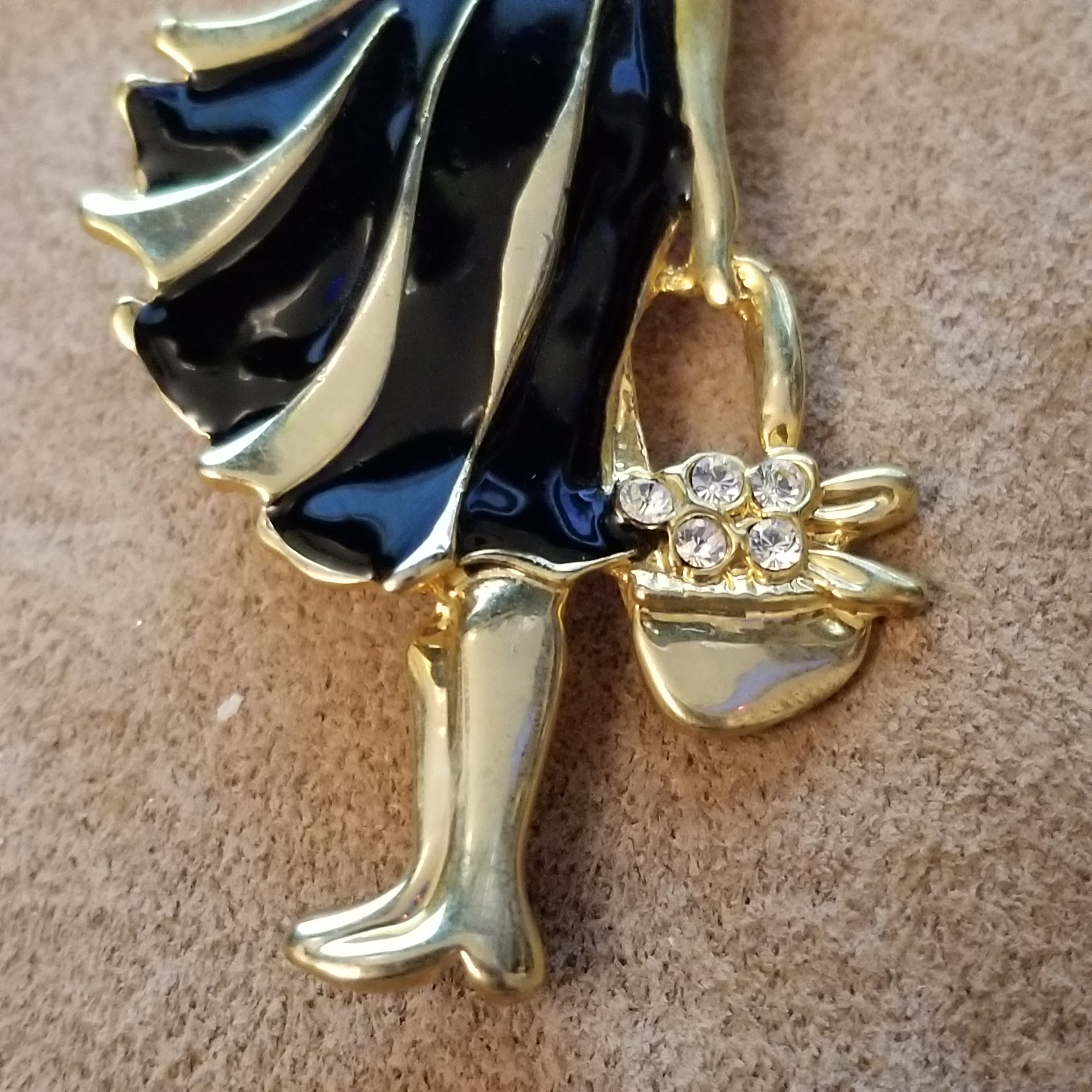 Vintage  Lady And Dog Brooch