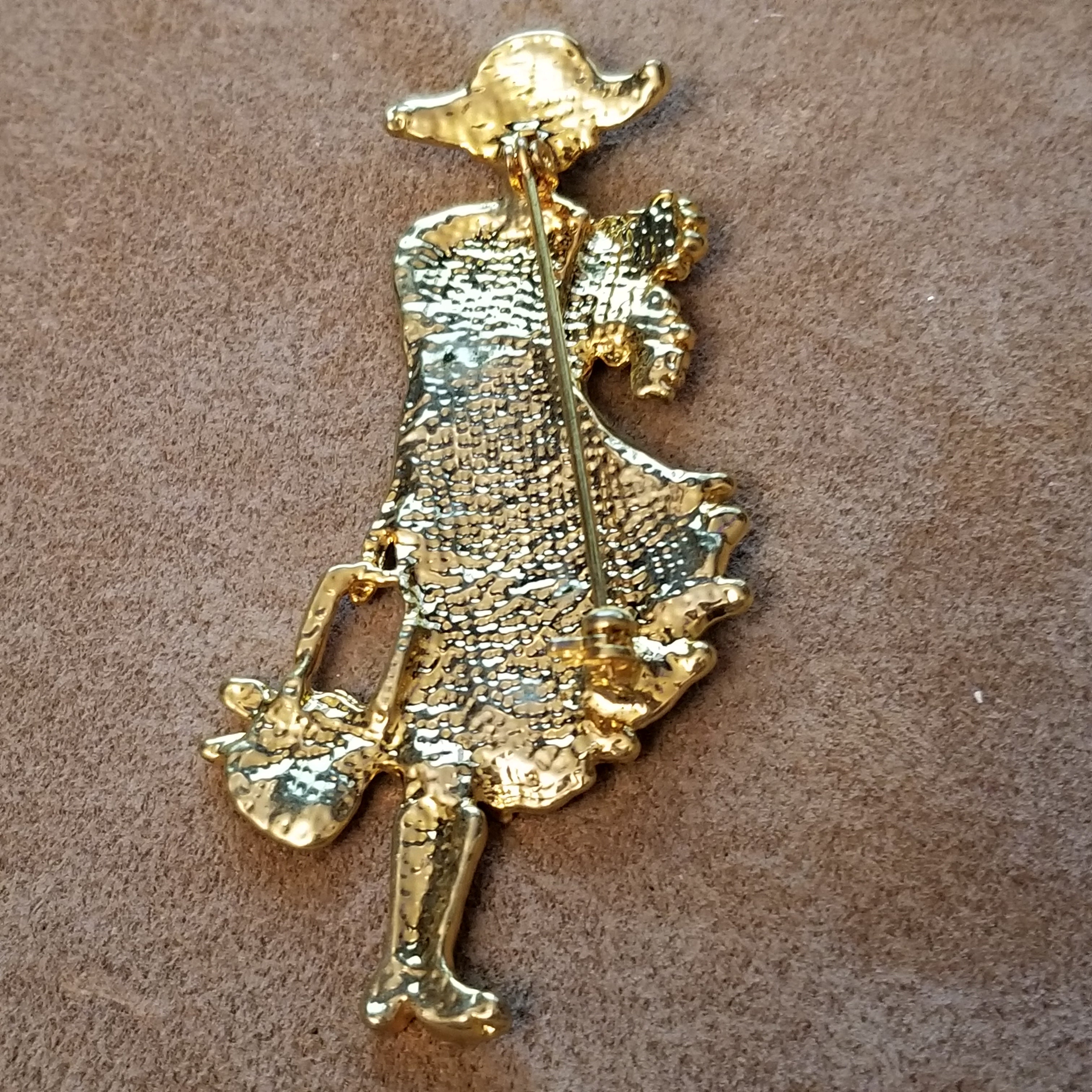 Vintage  Lady And Dog Brooch