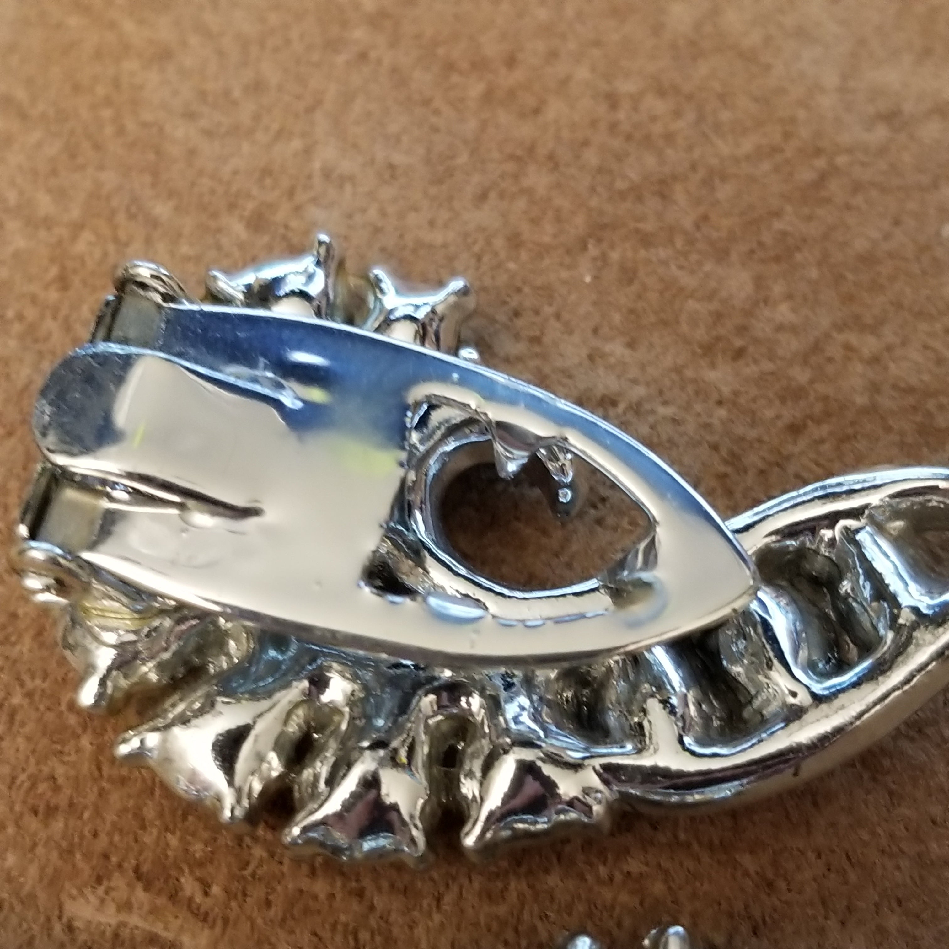Vintage Silver Tone Rhinestone Scarf Clips