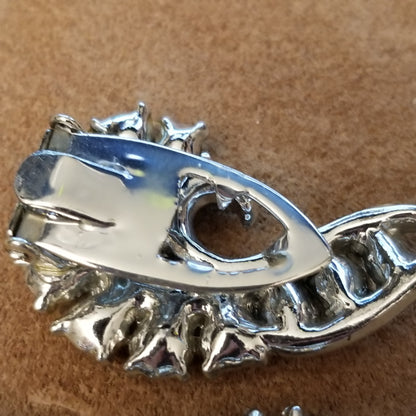 Vintage Silver Tone Rhinestone Scarf Clips