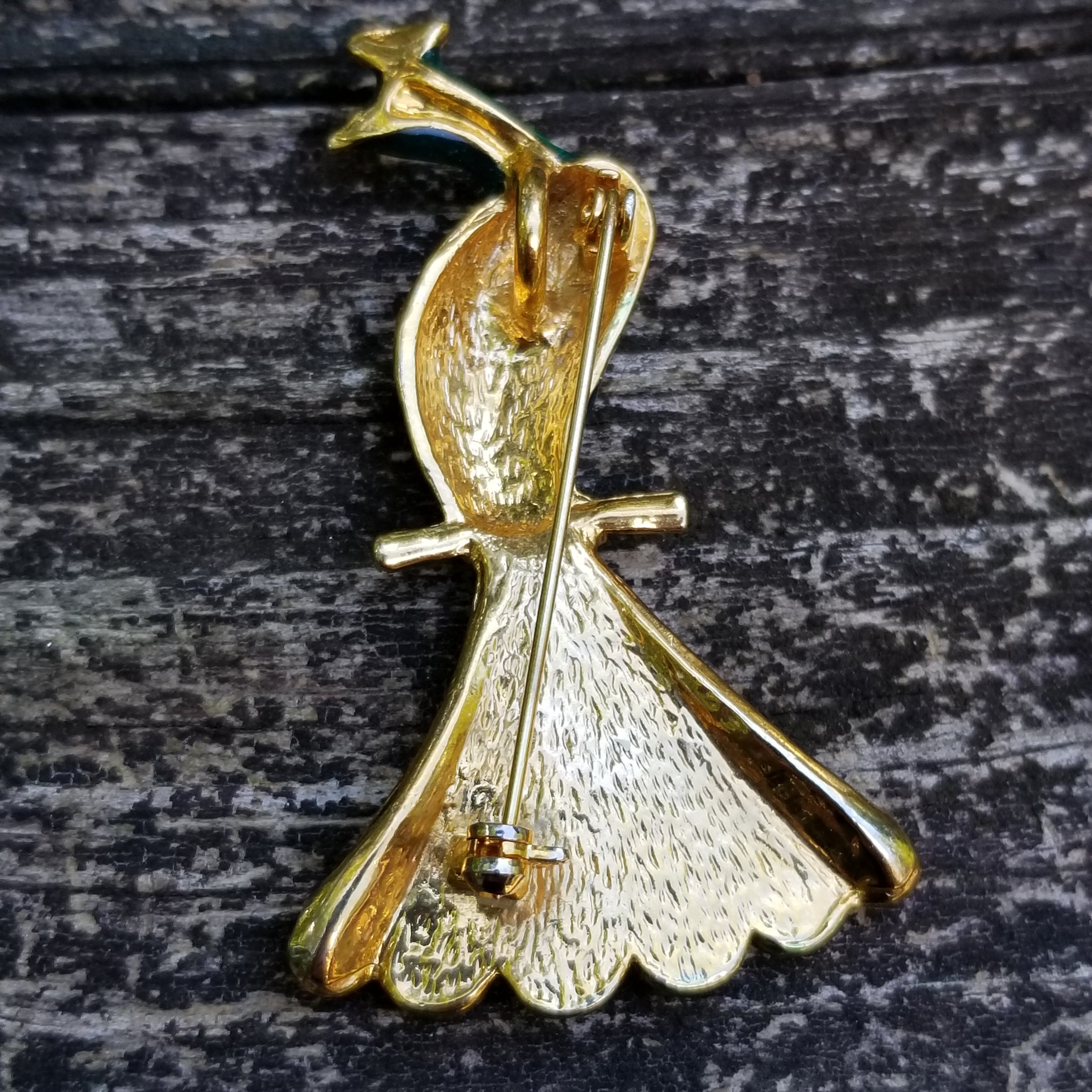 Green & Blue Peacock Brooch