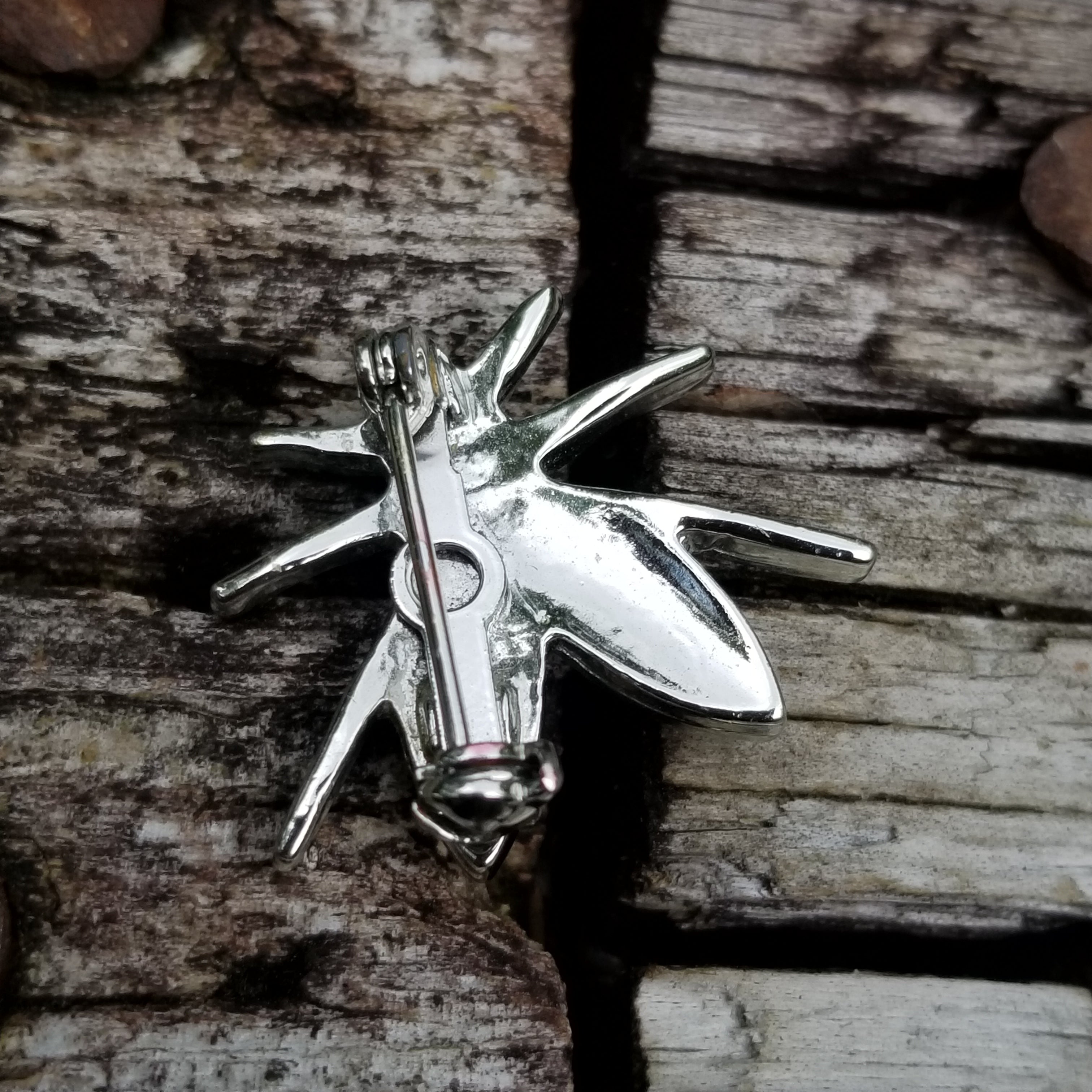 Silver Tone Rhinestone Fly Brooch