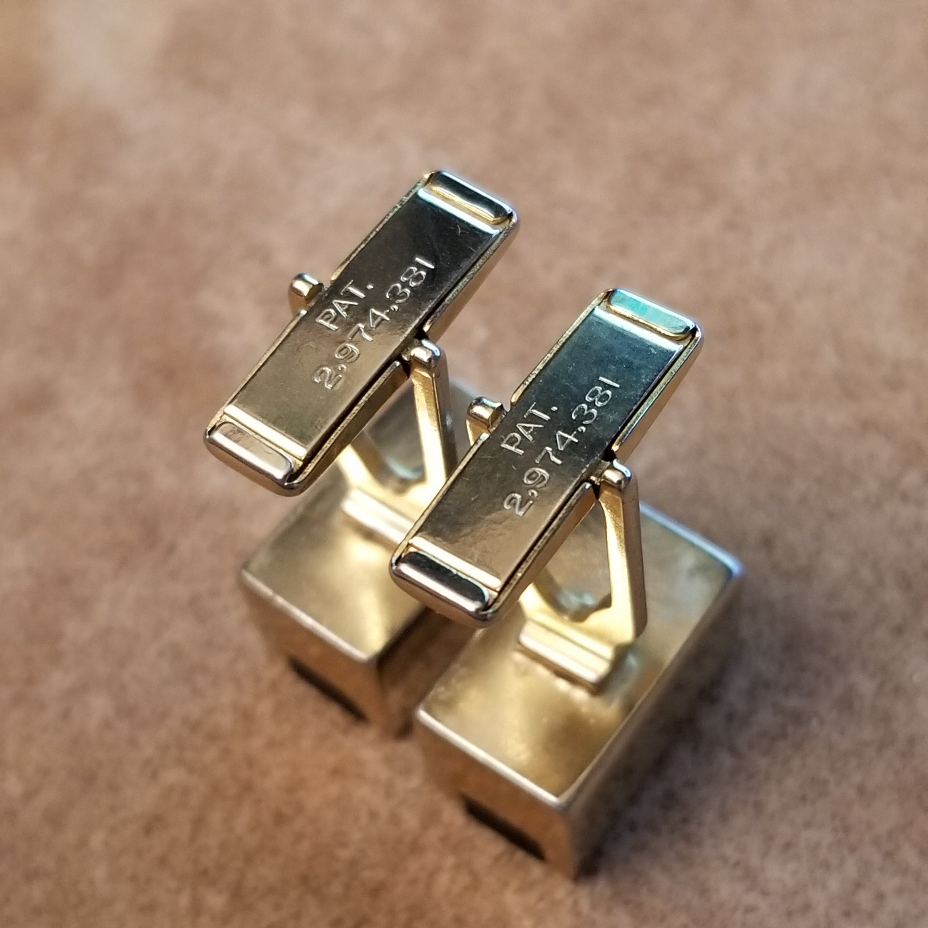 Vintage Faux Onyx Rectangular Cufflinks