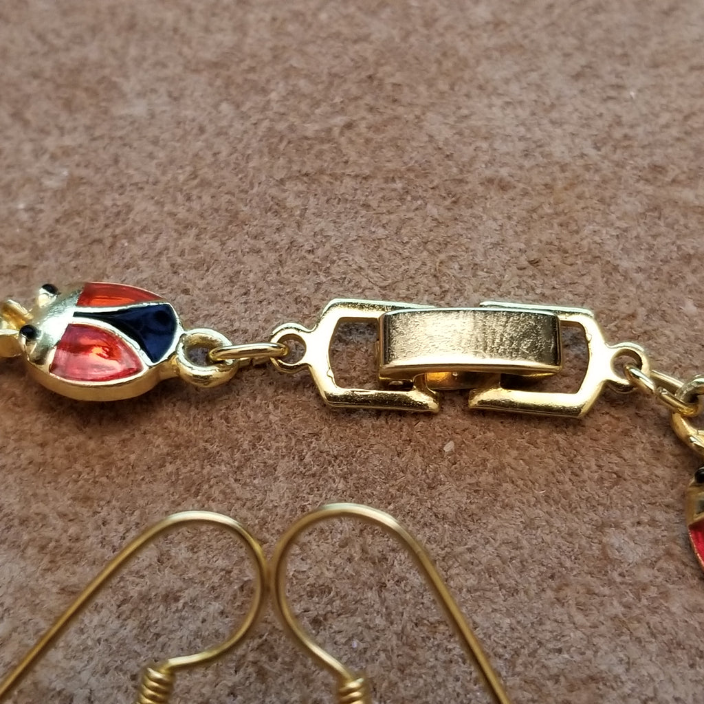 Lady Bug Bracelet & Earrings