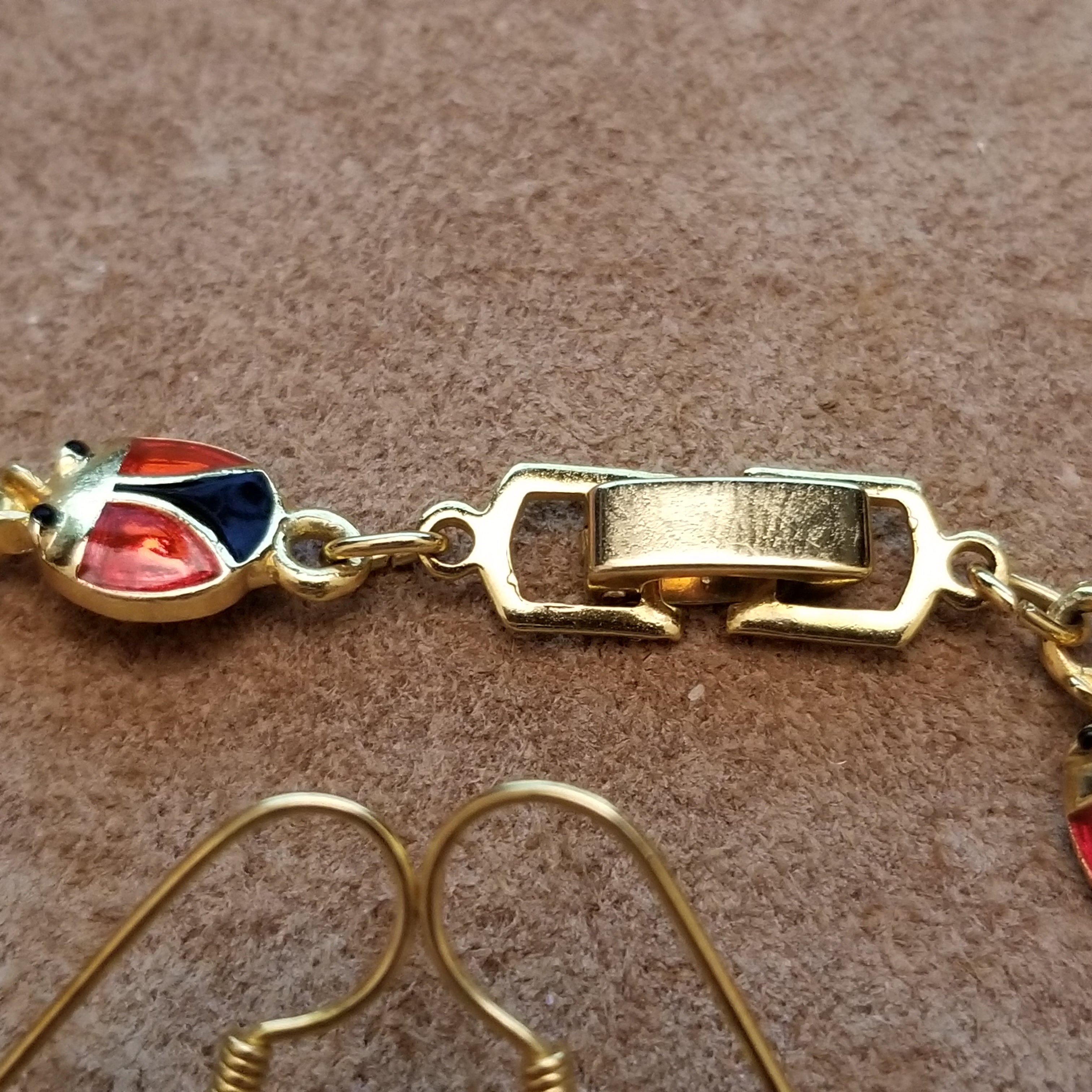 Lady Bug Bracelet & Earrings