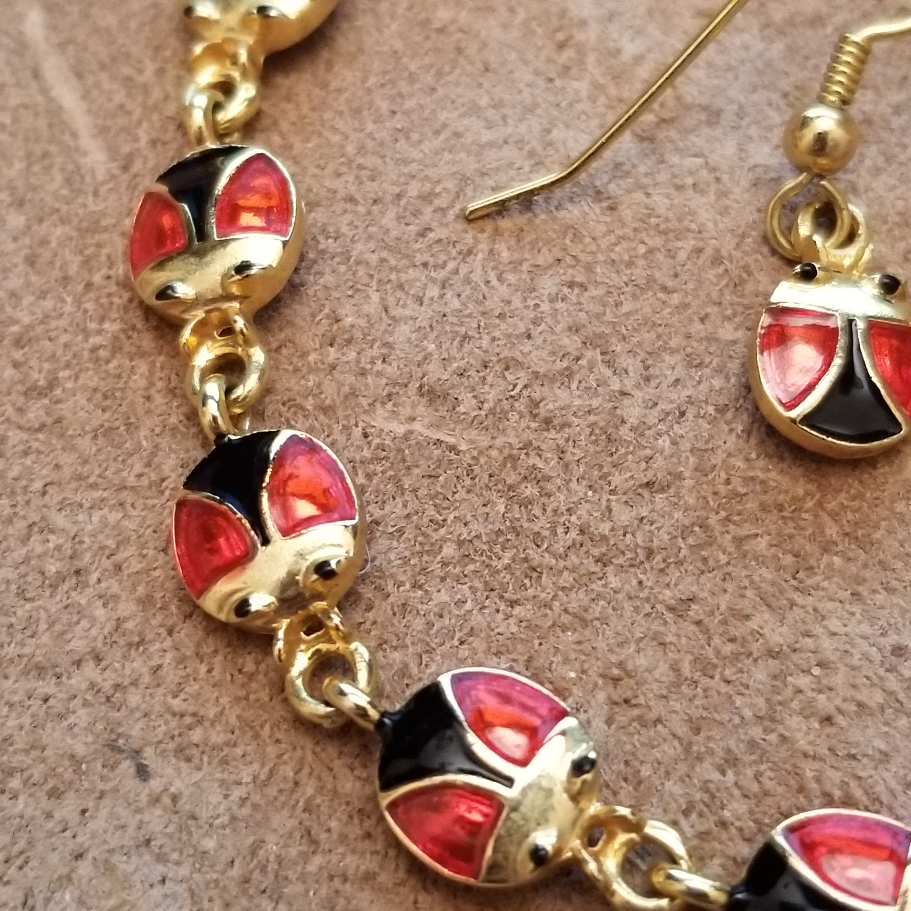 Lady Bug Bracelet & Earrings