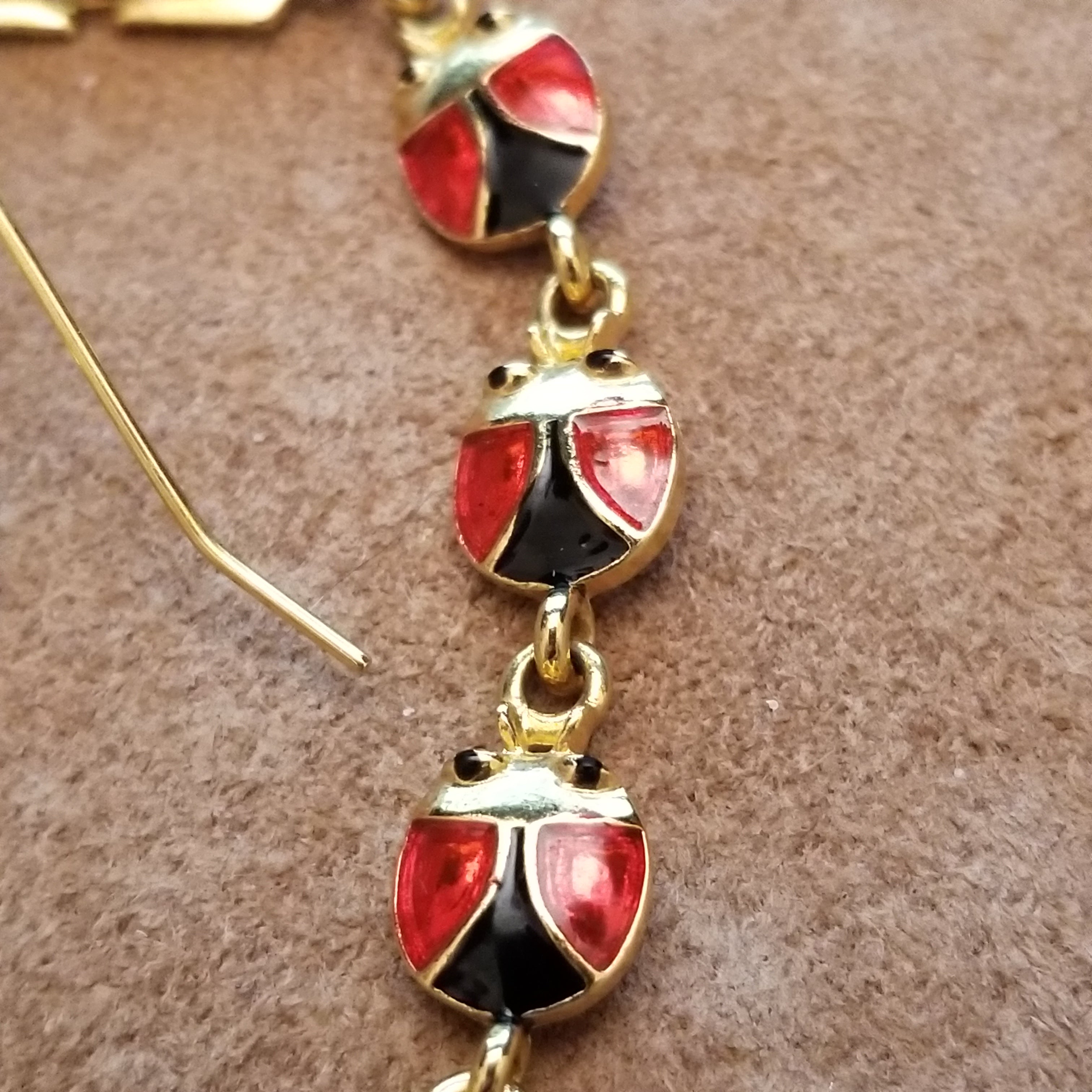 Lady Bug Bracelet & Earrings