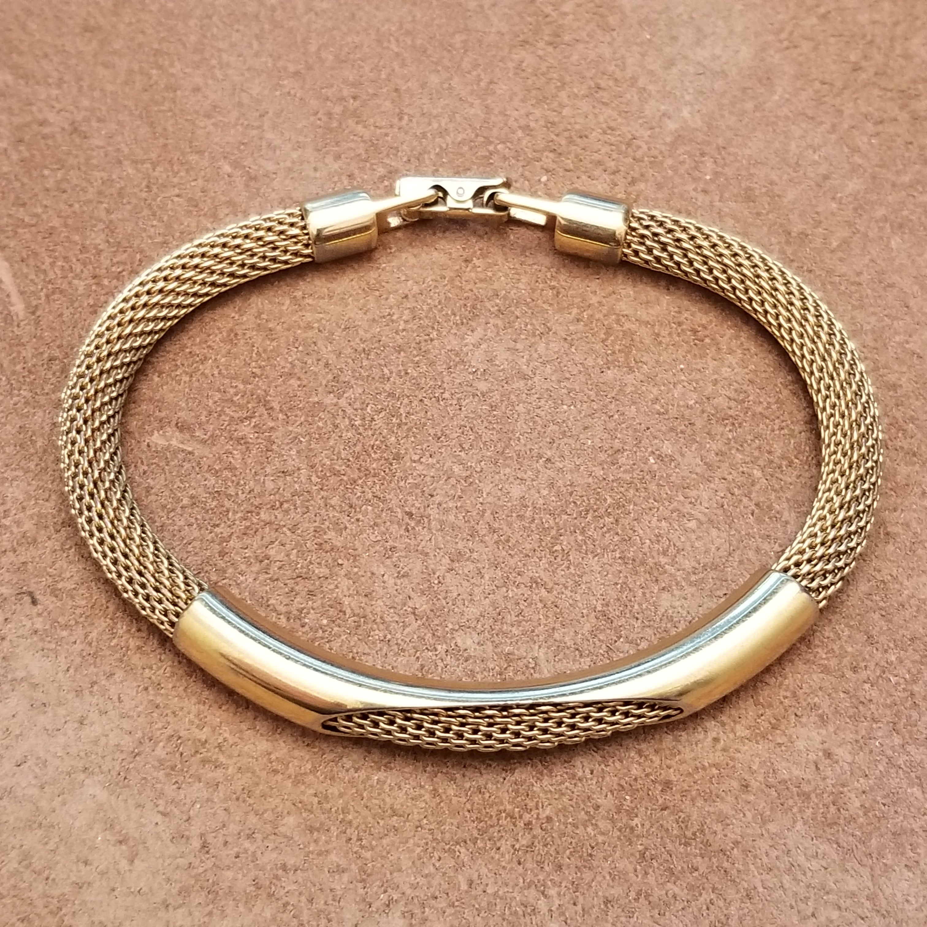 Gold Tone Avon Mesh Bracelet