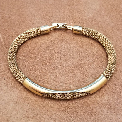 Gold Tone Avon Mesh Bracelet