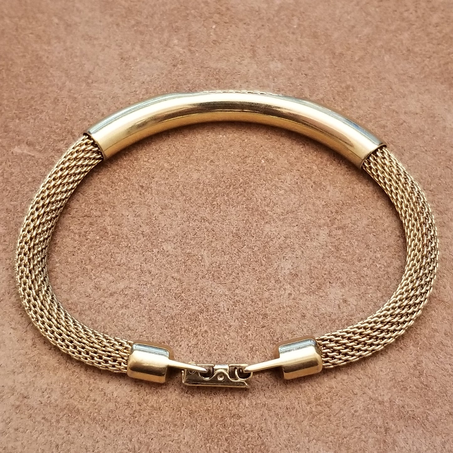 Gold Tone Avon Mesh Bracelet