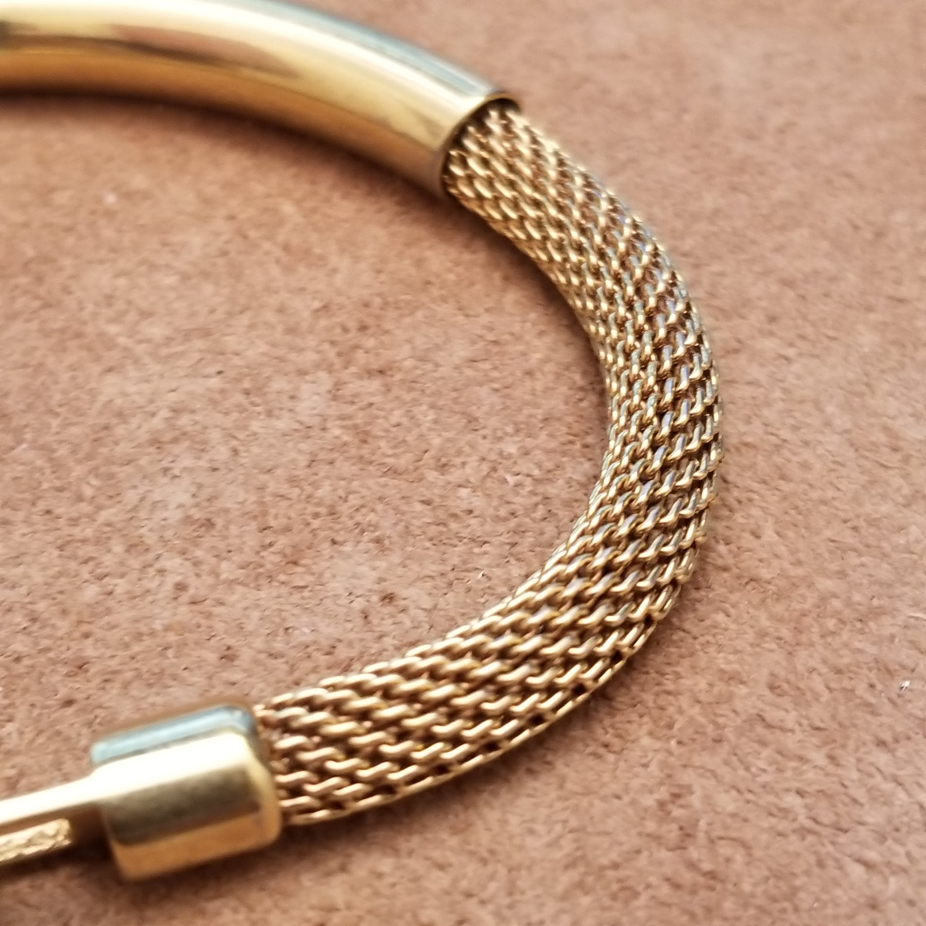 Gold Tone Avon Mesh Bracelet