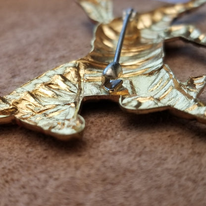 Gold Tone Galloping Zebra Brooch