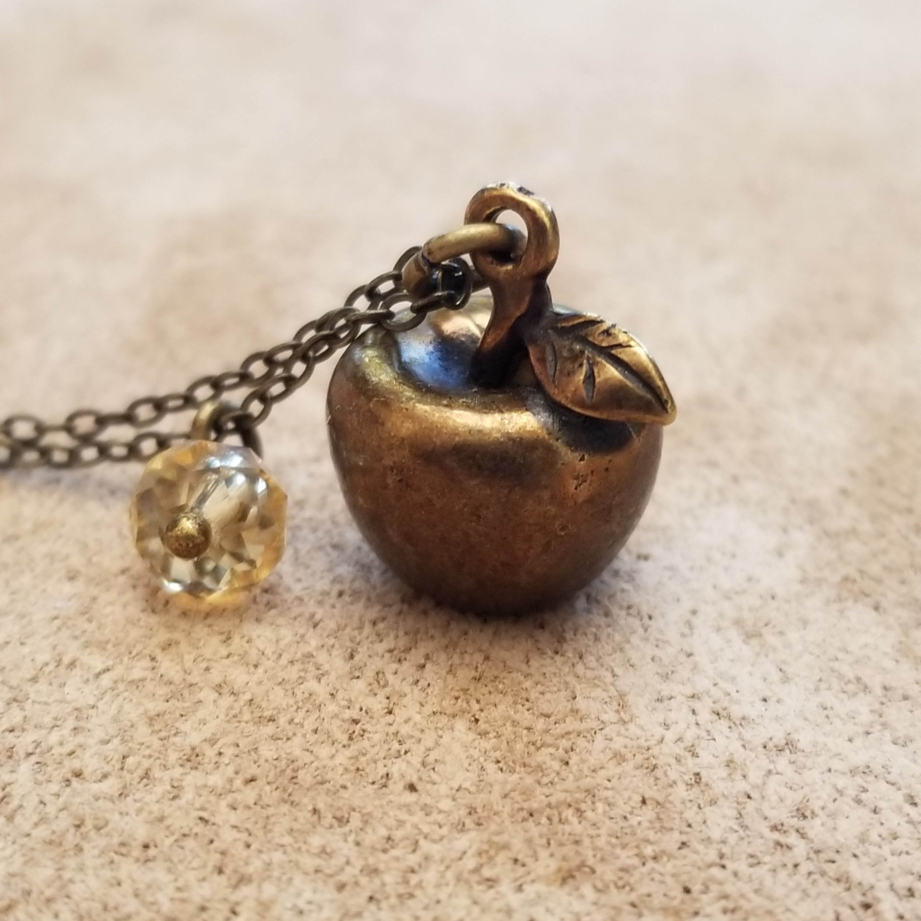 Copper Peanut or Apple Necklace