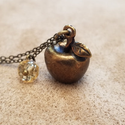 Copper Peanut or Apple Necklace