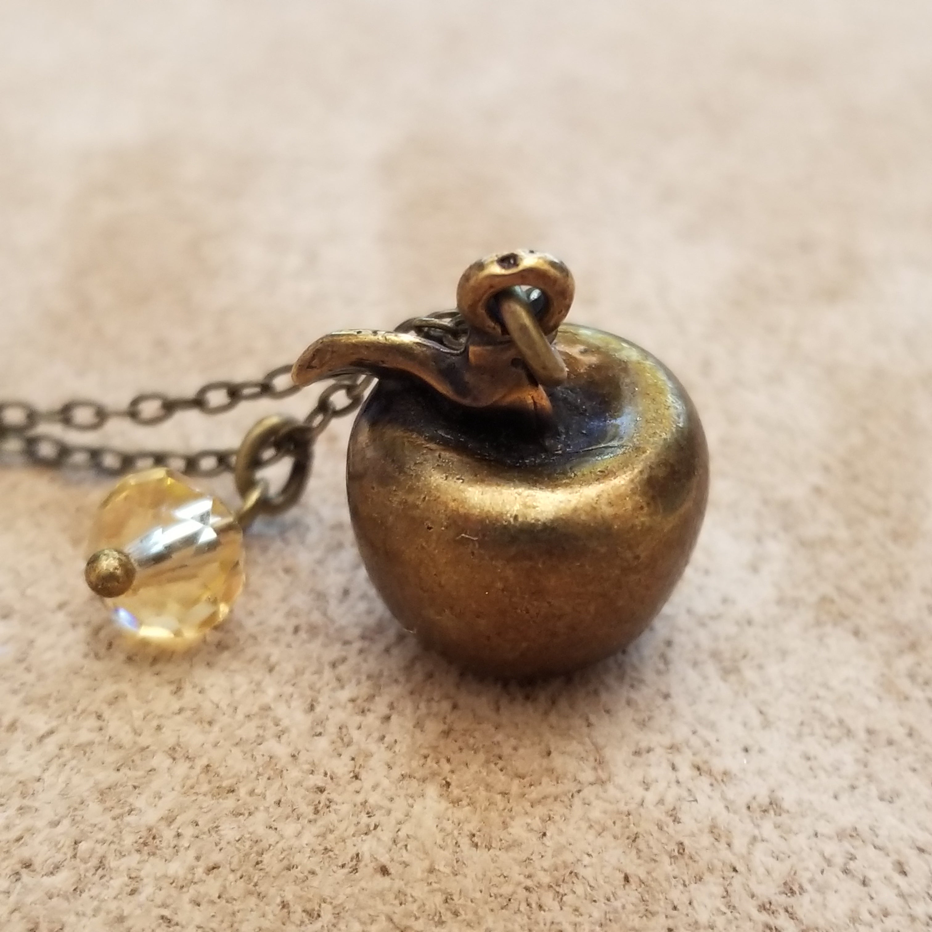 Copper Peanut or Apple Necklace