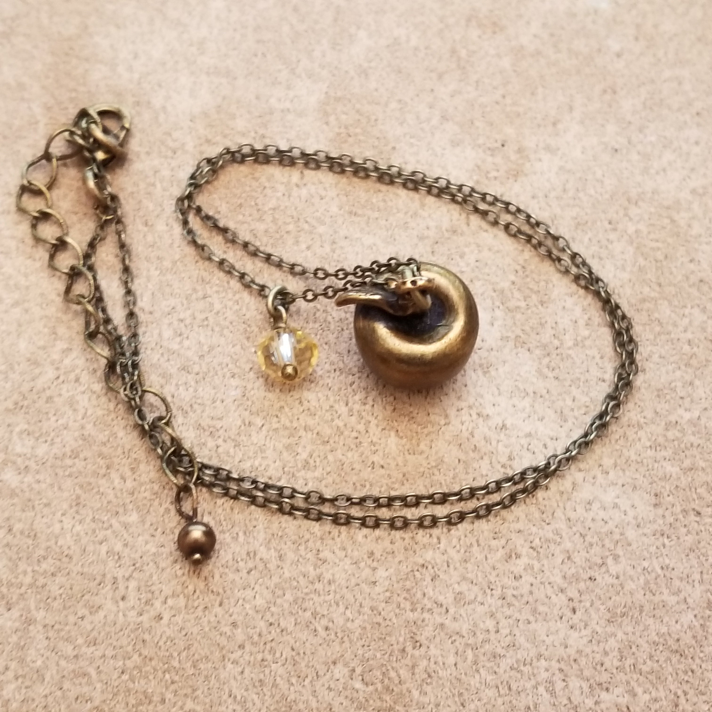 Copper Peanut or Apple Necklace