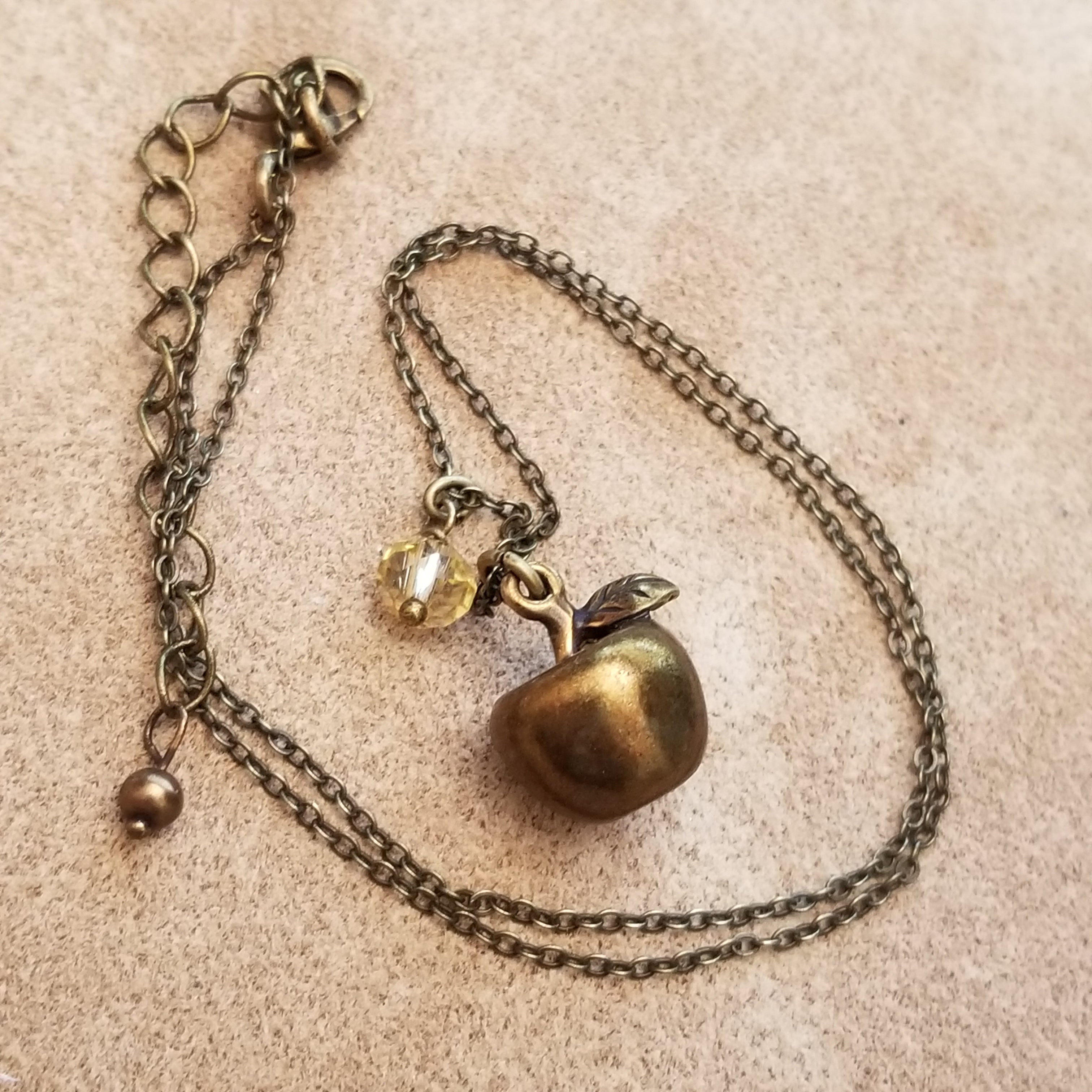 Copper Peanut or Apple Necklace