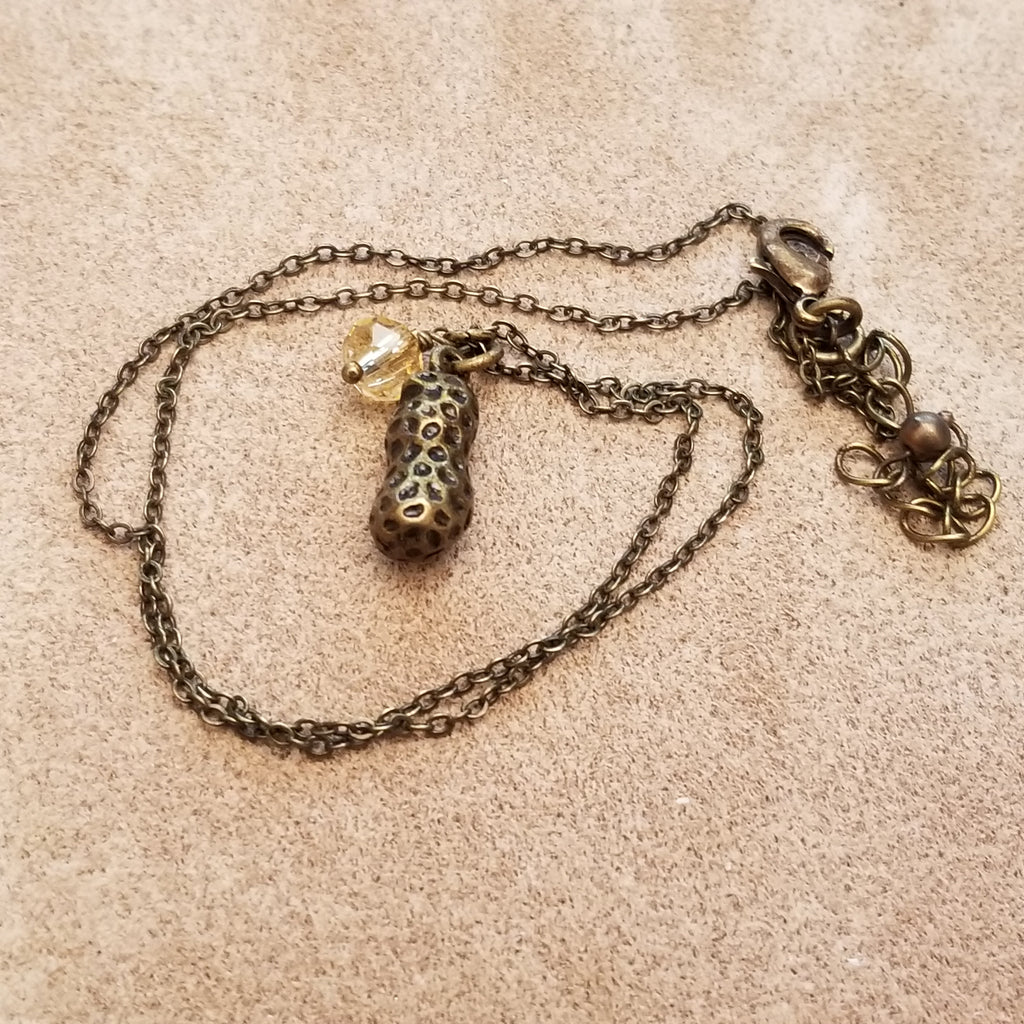 Copper Peanut or Apple Necklace