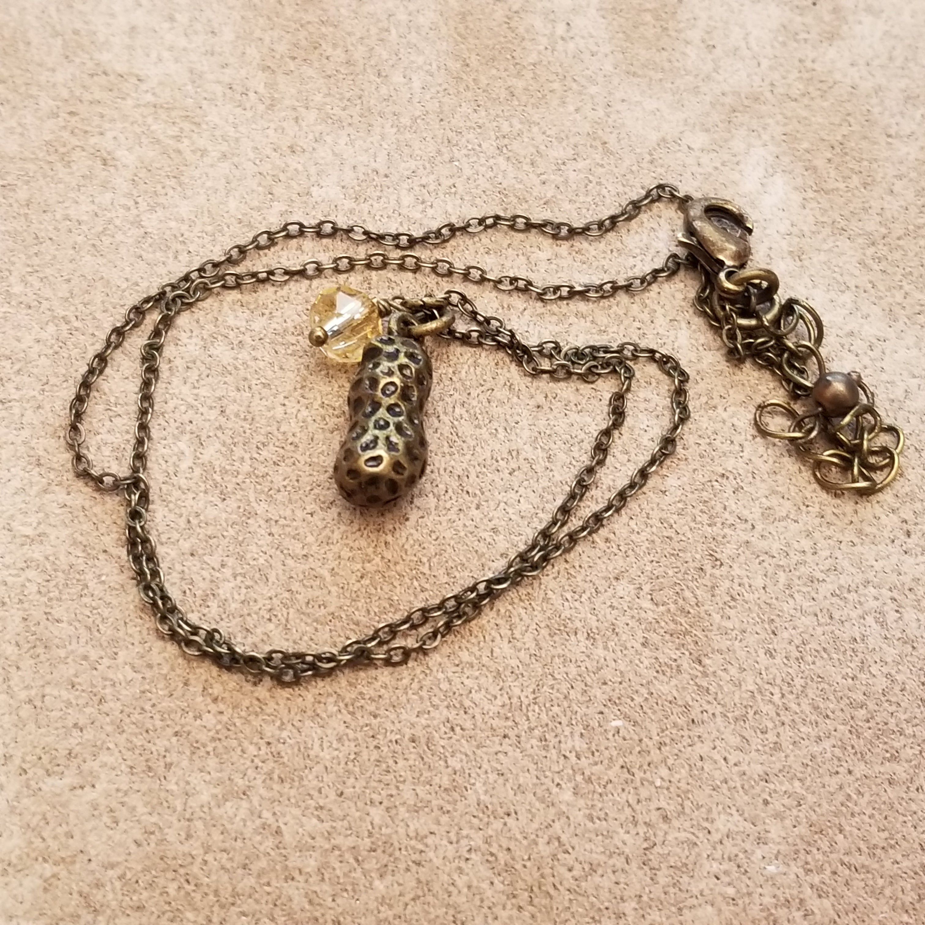 Copper Peanut or Apple Necklace