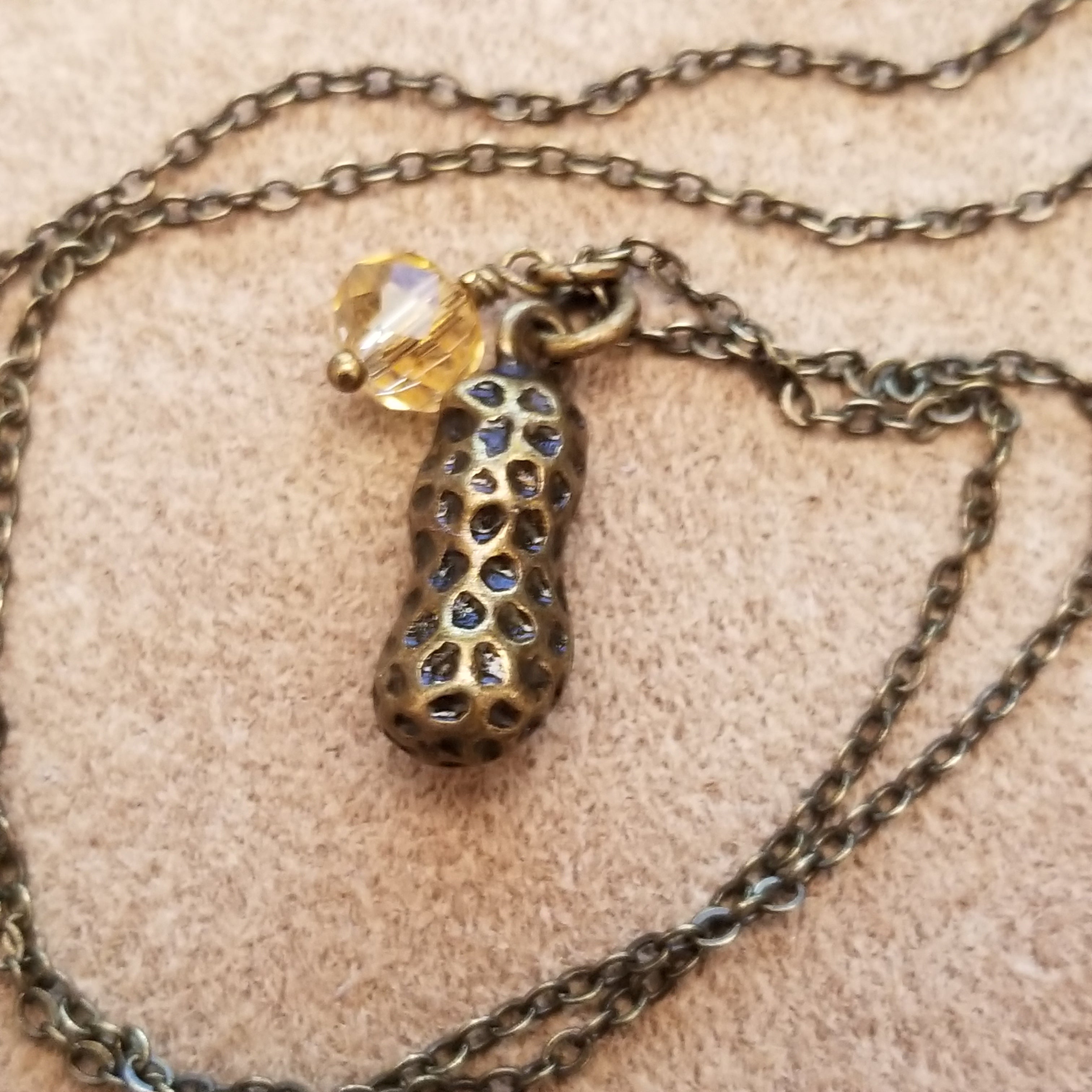 Copper Peanut or Apple Necklace