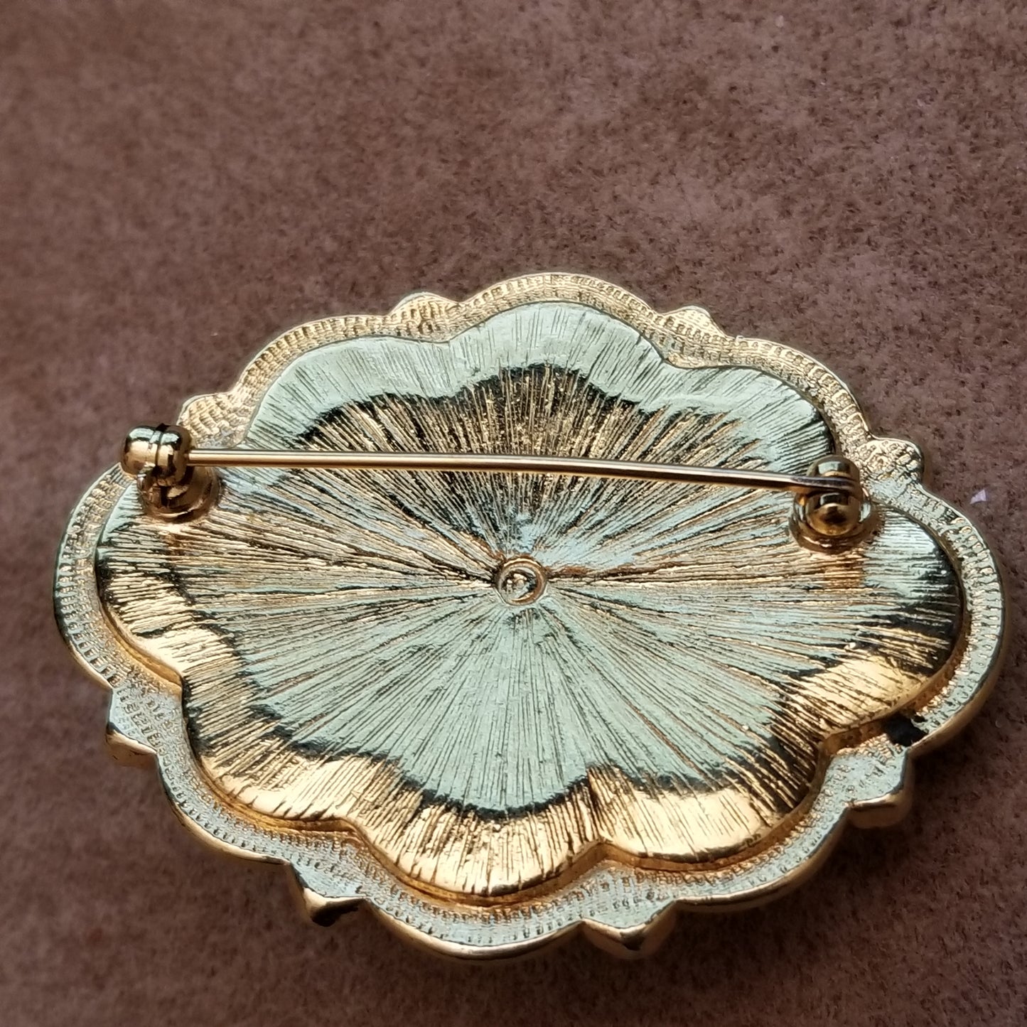 Pink & Gold Tone Brooch