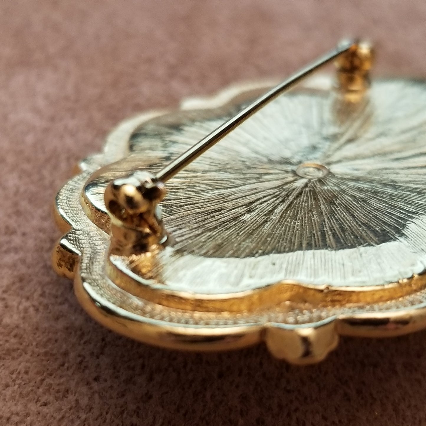 Pink & Gold Tone Brooch