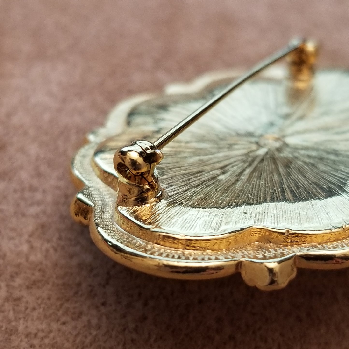 Pink & Gold Tone Brooch