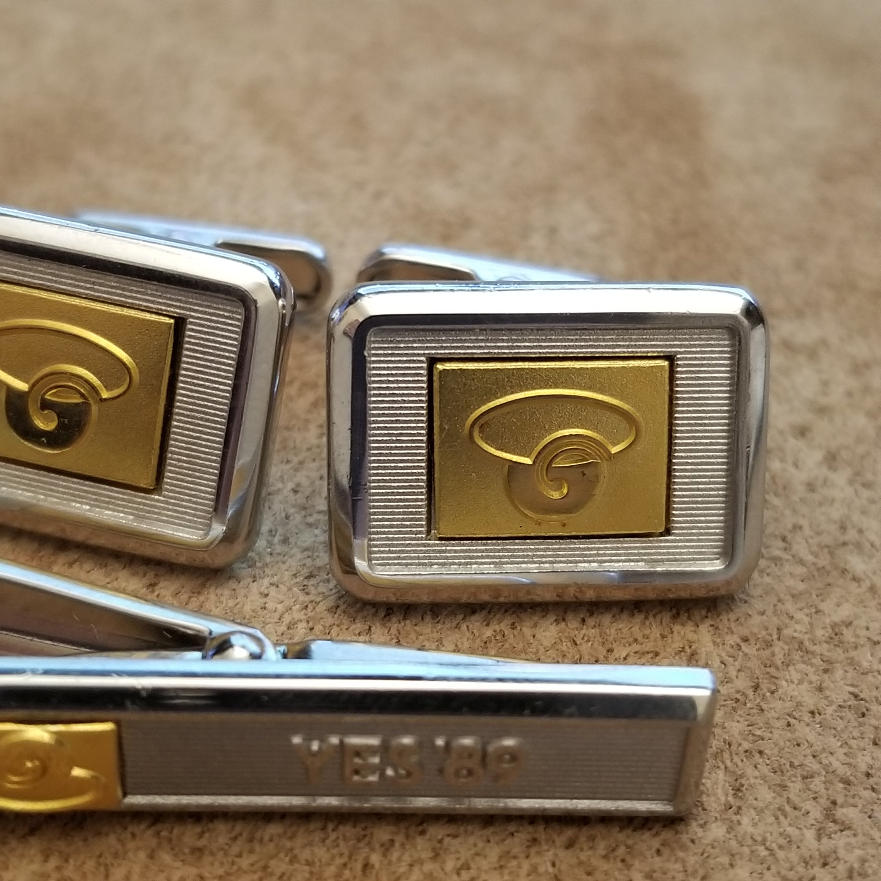 Vintage Silver & Gold Tone Cufflinks and Tie clip