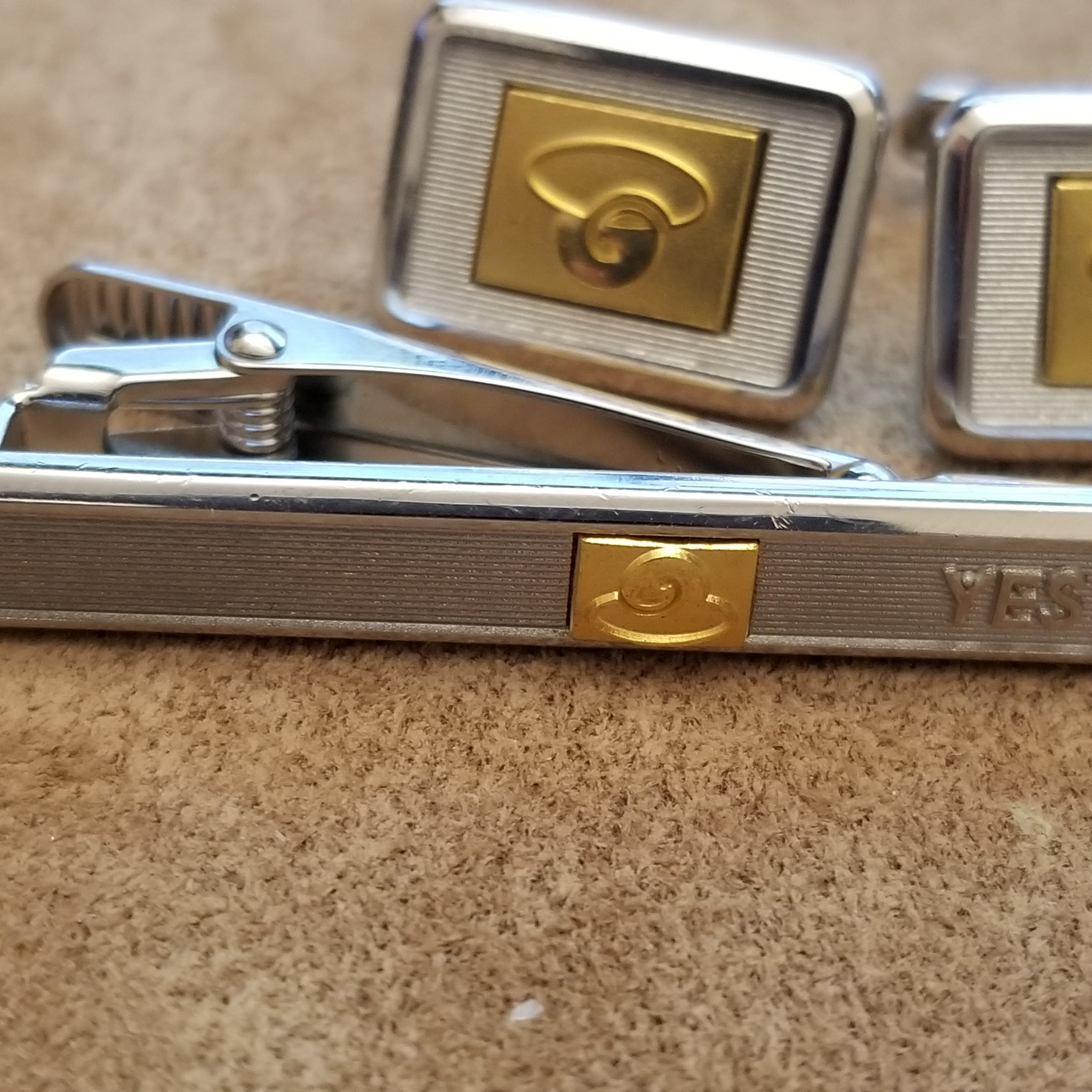Vintage Silver & Gold Tone Cufflinks and Tie clip