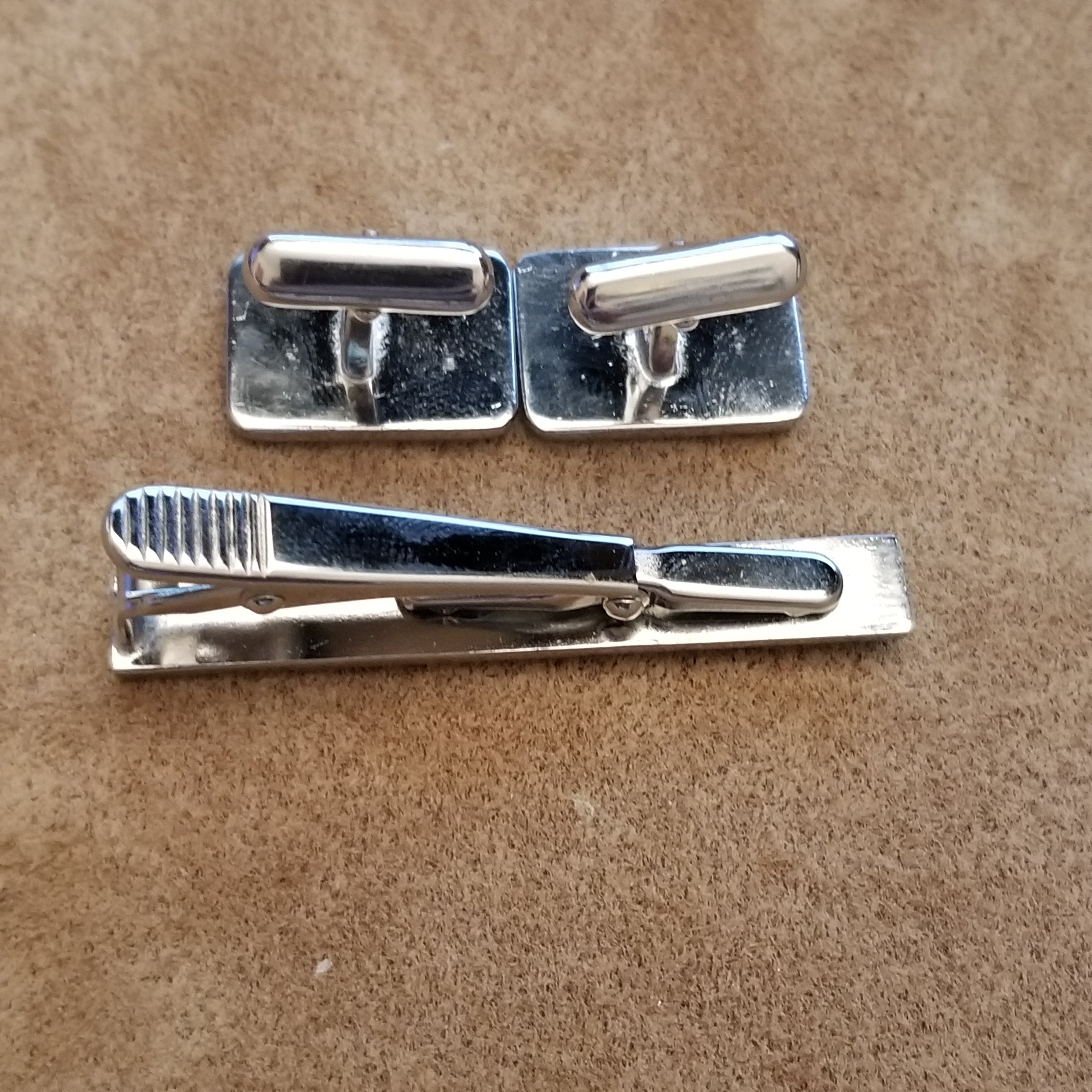 Vintage Silver & Gold Tone Cufflinks and Tie clip