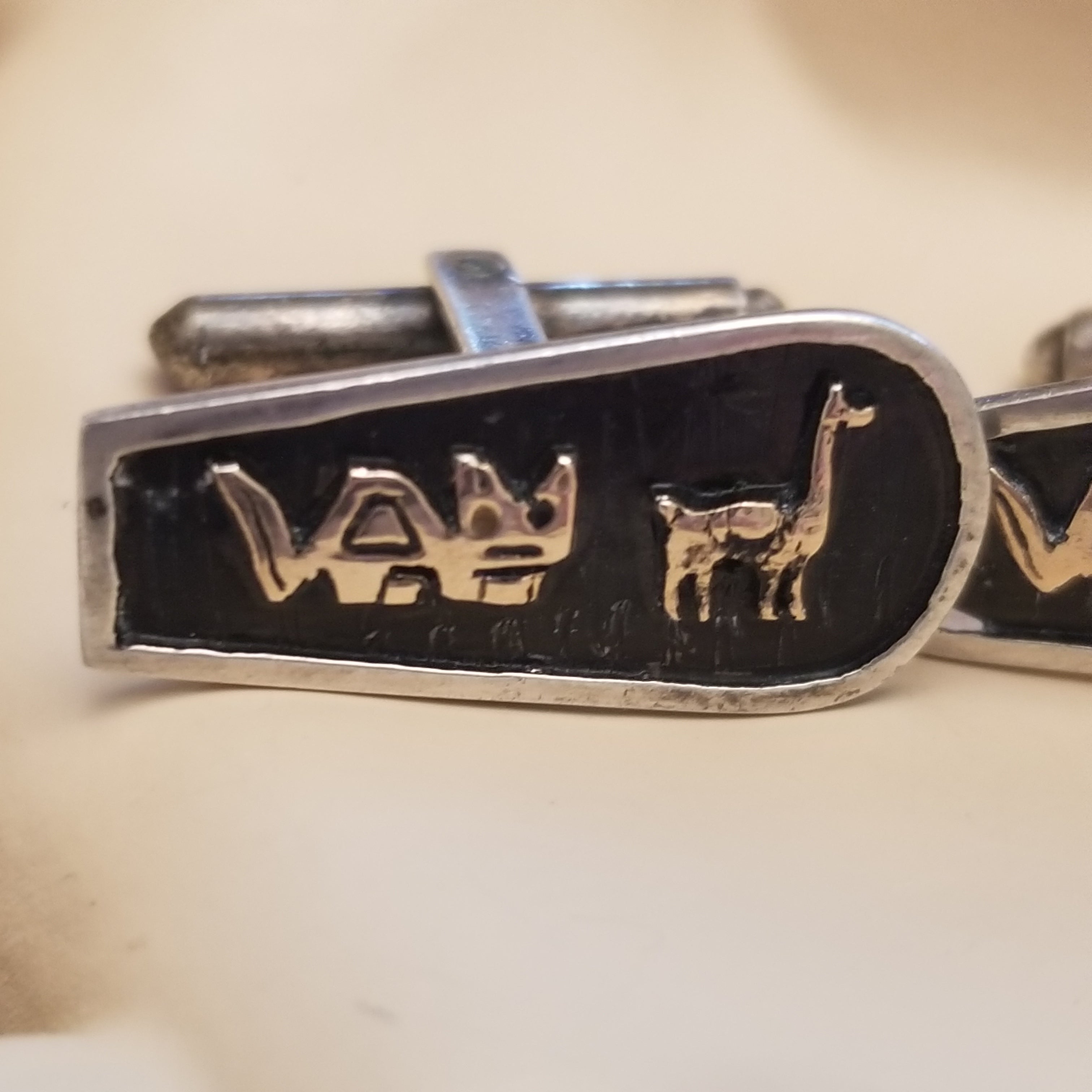 Vintage Mex Alpaca Cufflinks