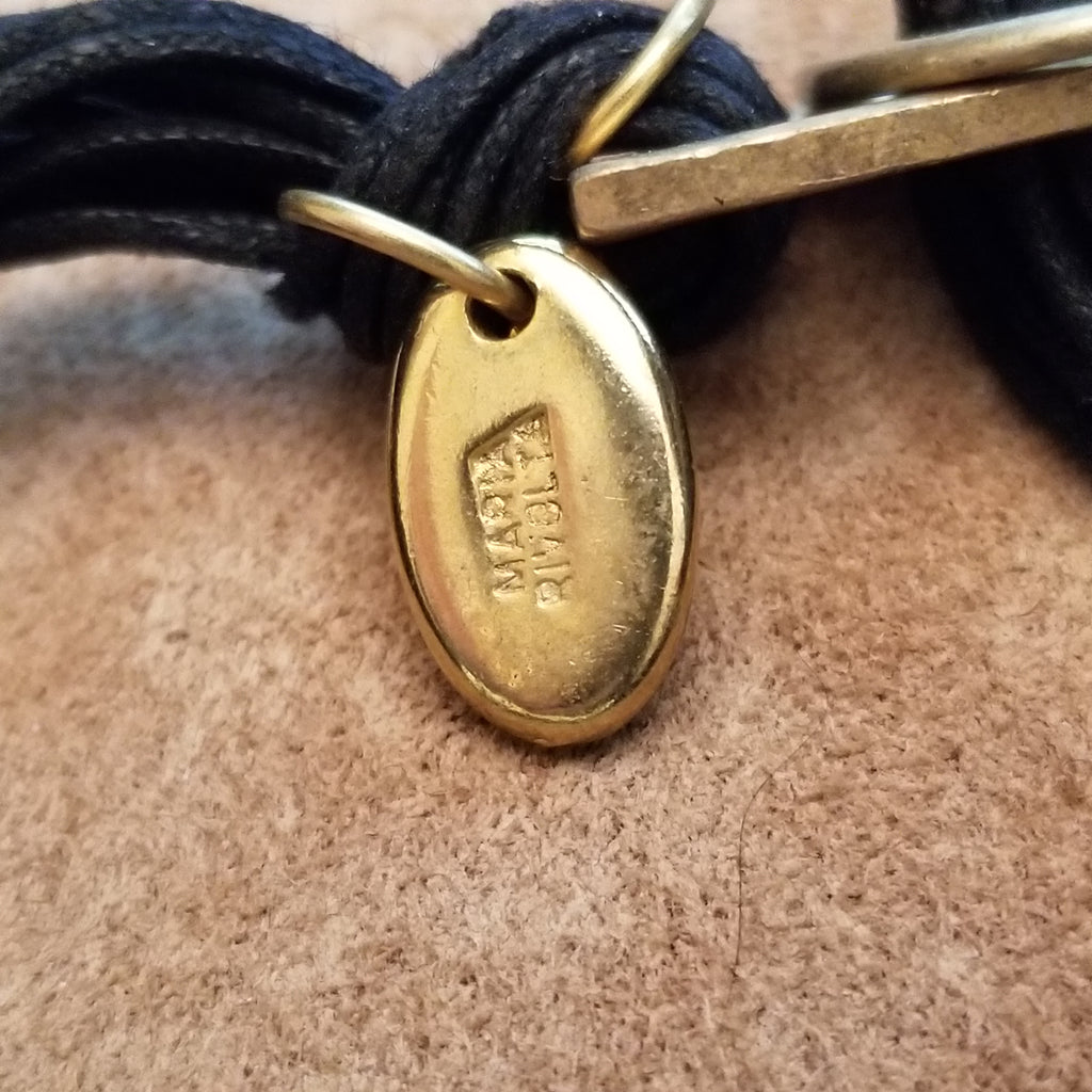 Black and Brass Leather Bracelet
